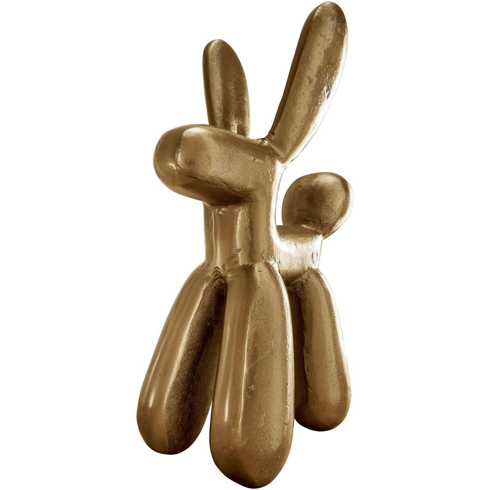 Deko Objekt Aluminum Hund Bubble Medium antik-gold
