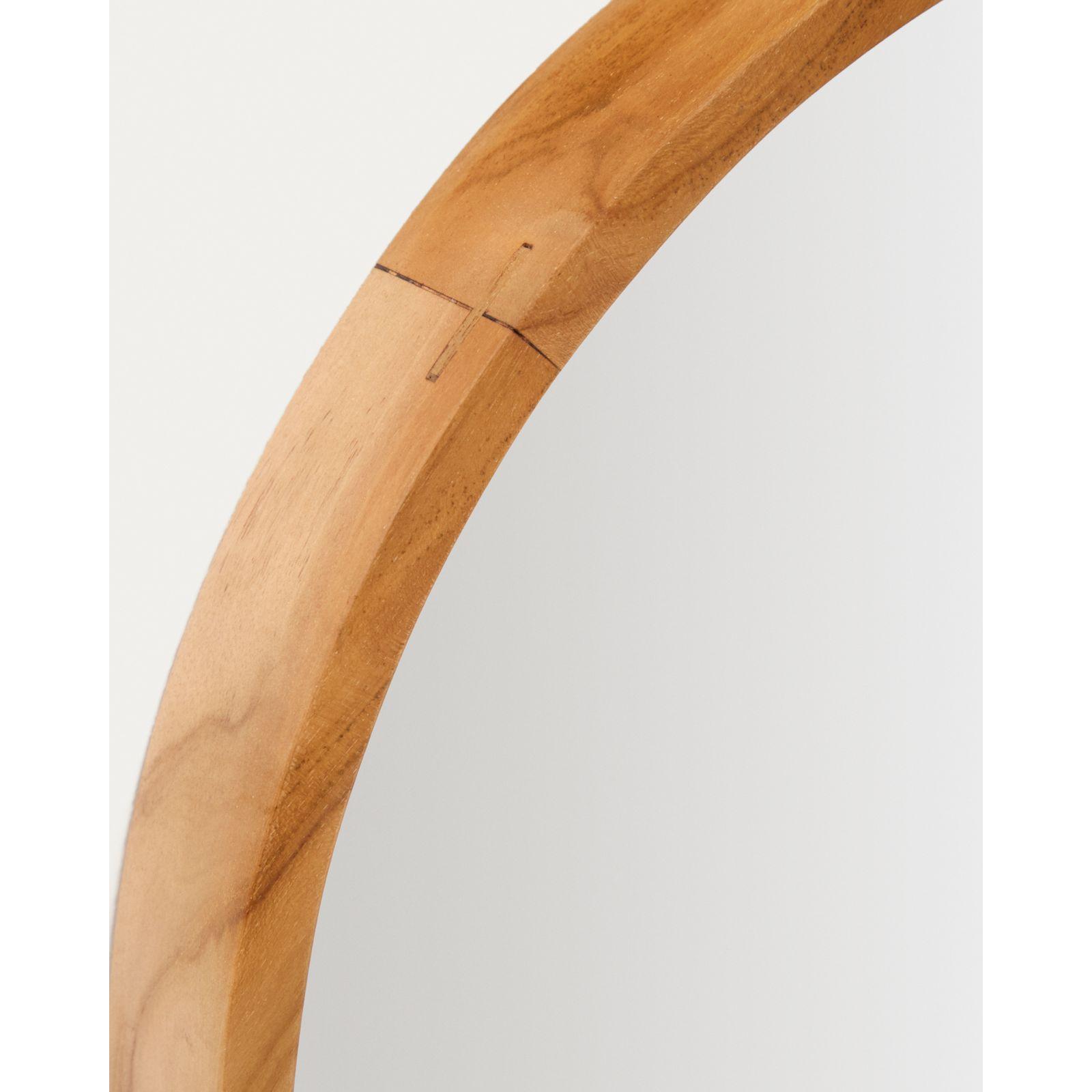 Wandspiegel oval Magda aus massivem Teakholz natur 40x60