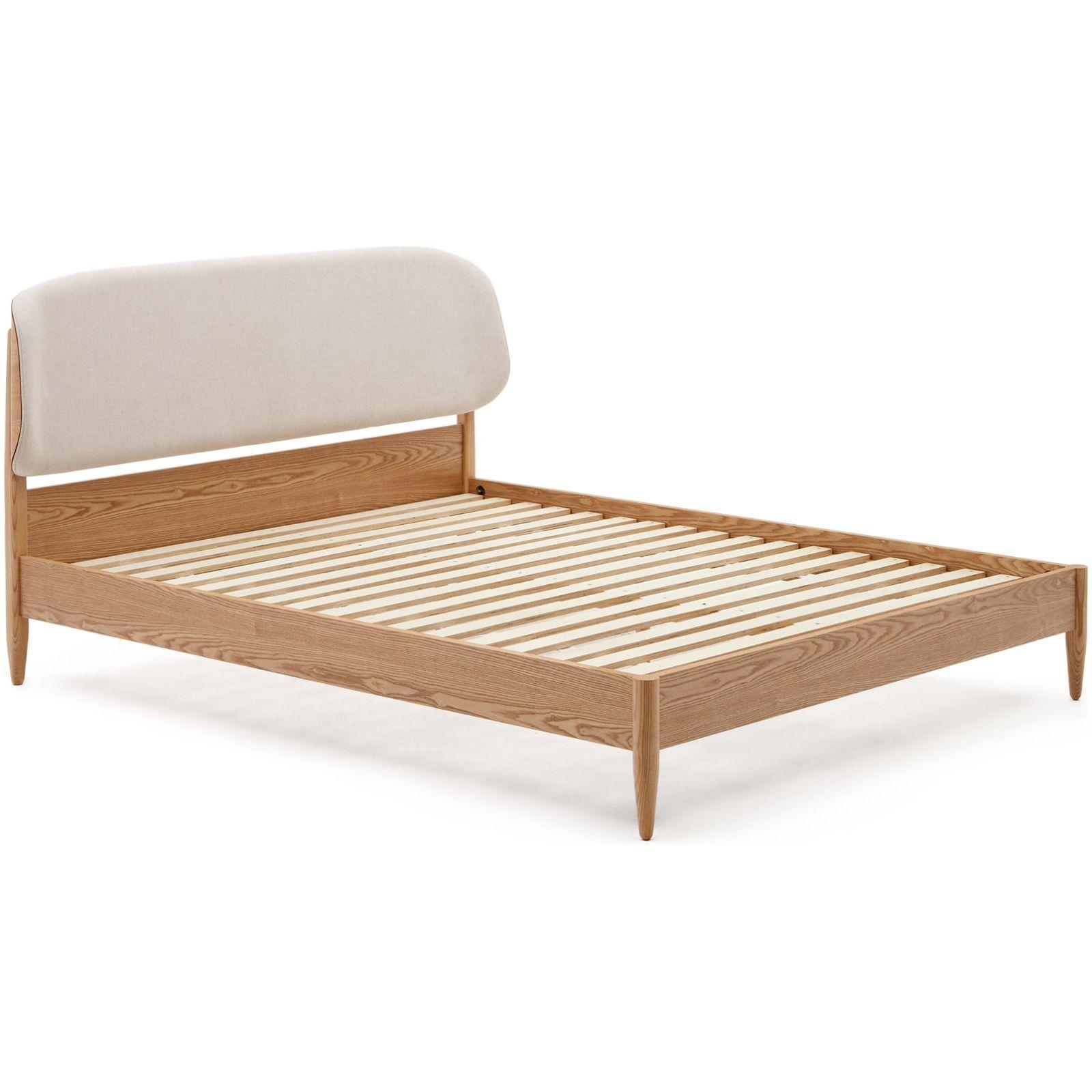Holzbett mit Kopfteil Octavia Eschenfurnier - Grösse: 160x200