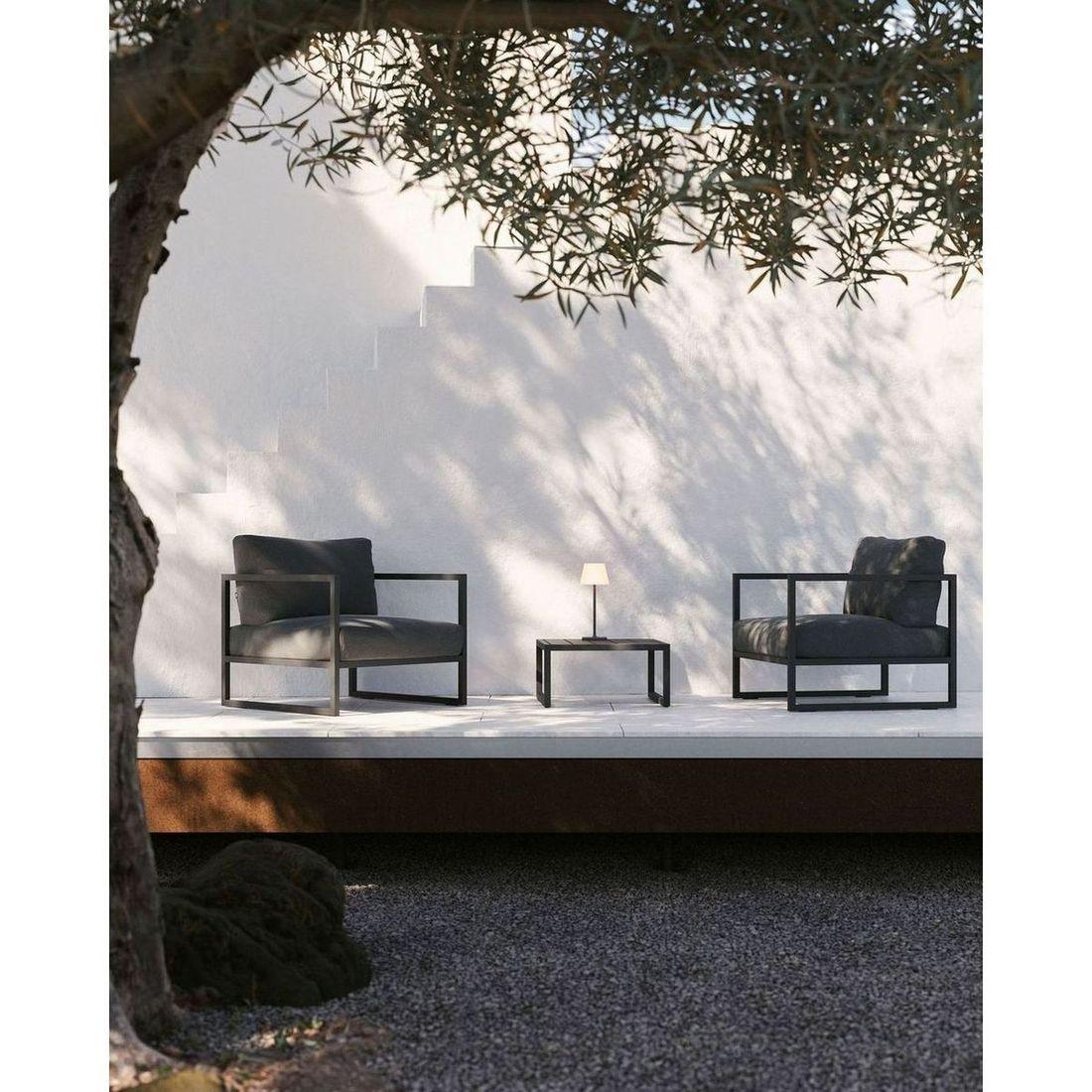 Gartensessel Aluminium Comova 1-Sitzer dunkelgrau schwarz