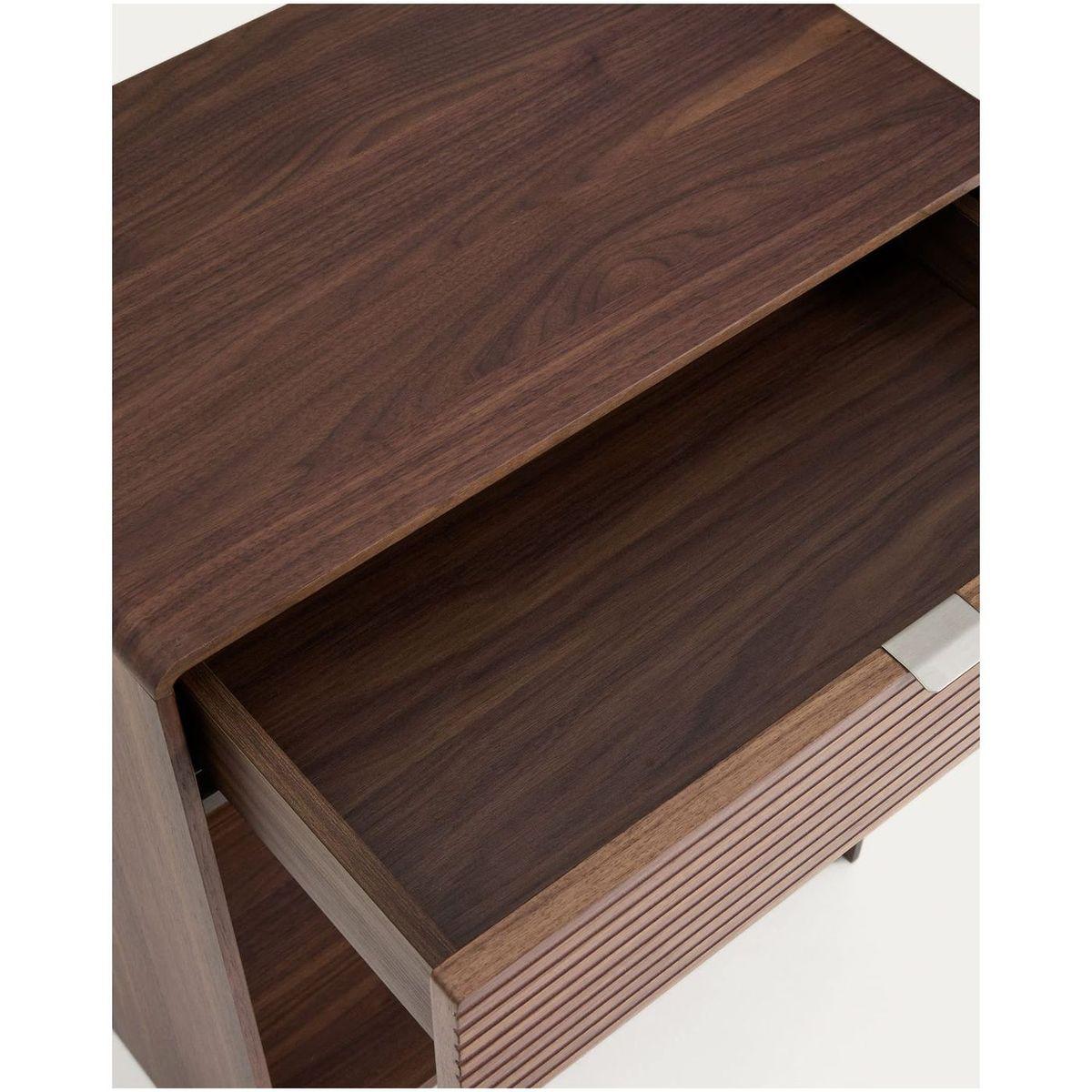 Konsolentisch Norlen mit Schublade und Regalboden in Nussbaumfurnier FSC Mix Credit 60x81
