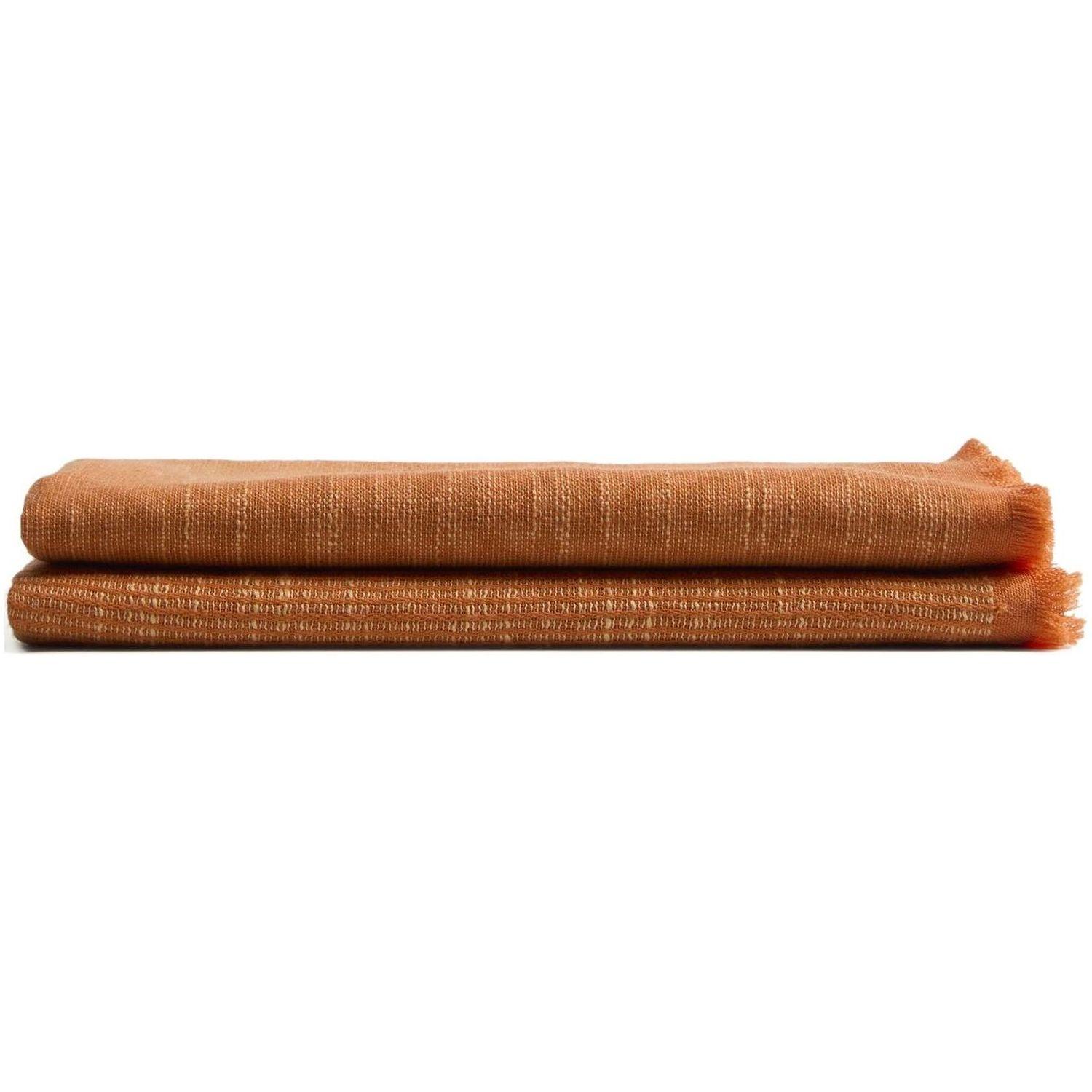 Decke Sareli aus Wollmischgewebe orange 130x170