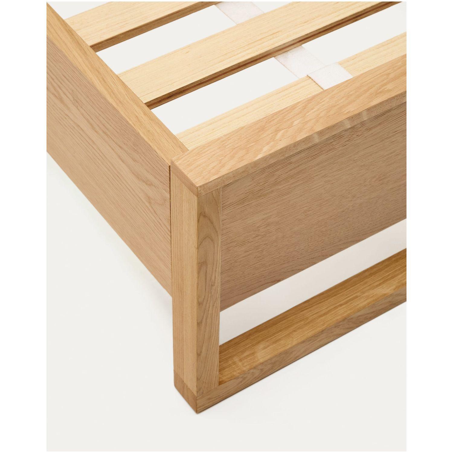 Holzbett mit Kopfteil Alguema Eichenholzfurnier Natur - Grösse: 160x200