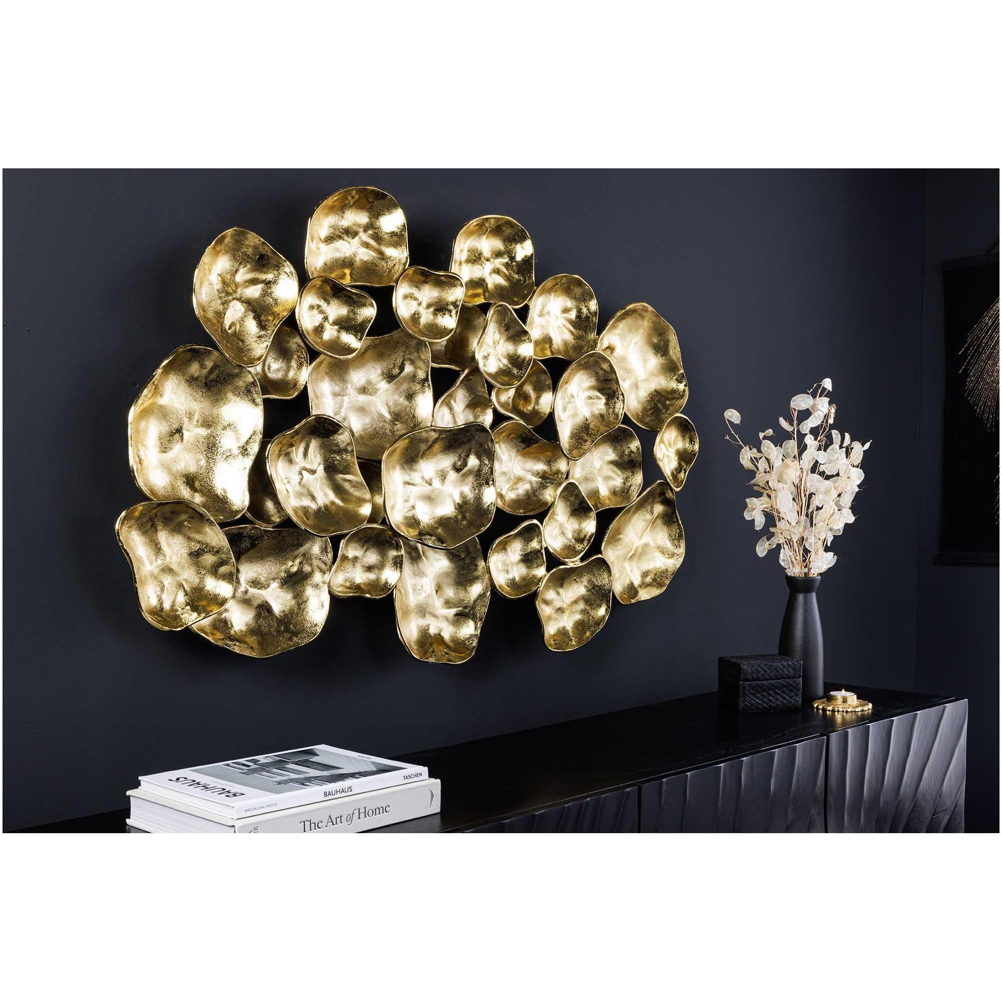 Wanddekoration Bowl Metall gold 100cm Handgemacht