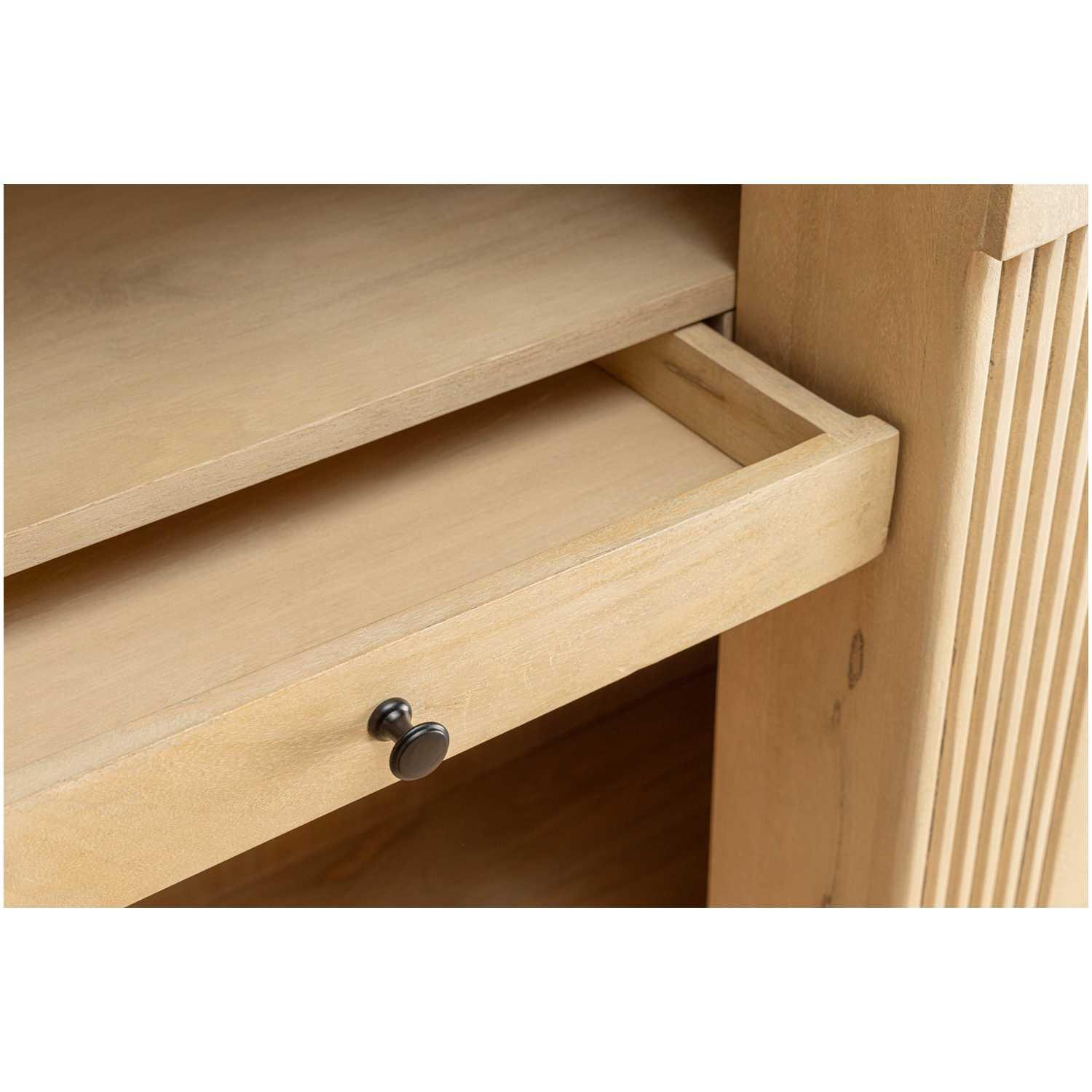 Barschrank mit Sockel ArtDeco Mangoholz weiss gekälkt 95x141