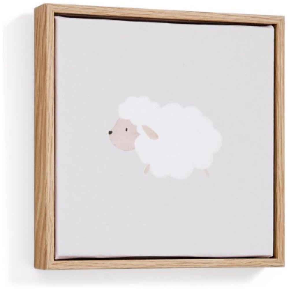 Bild Milu mit Schaf grau und weiss 20x20