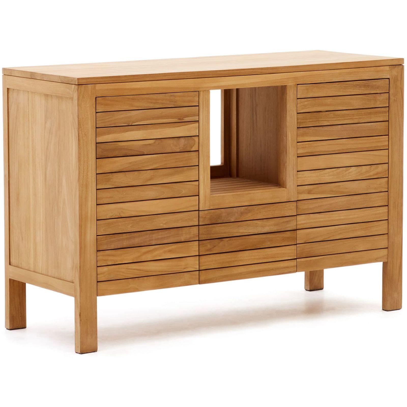 Badezimmermöbel Unterschrank Neria Teakholz massiv Natur 120x45