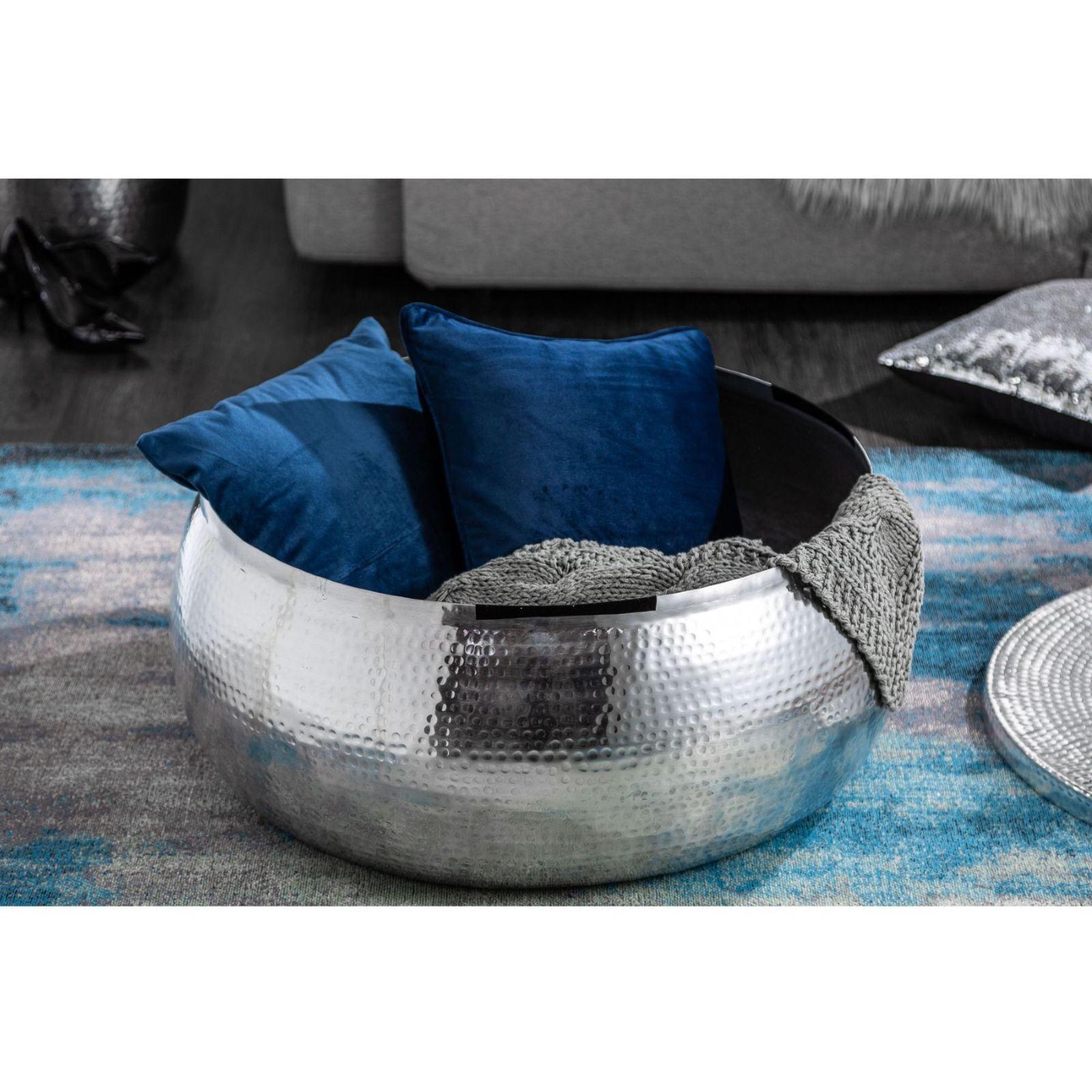 Couchtisch rund Bazzar Storage 70x70 Aluminum silber