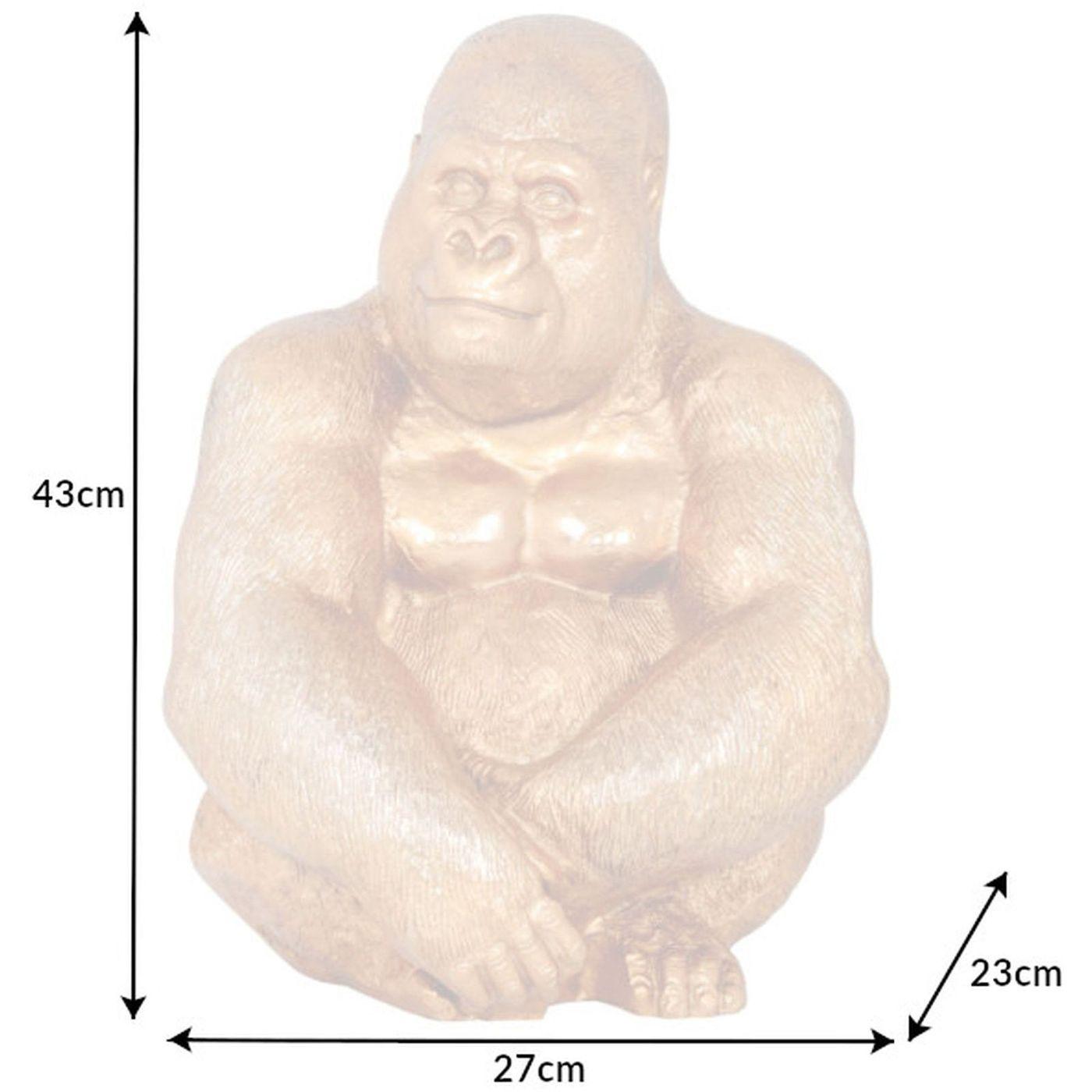 Deko Figur Gorilla Affe Aluminium gold