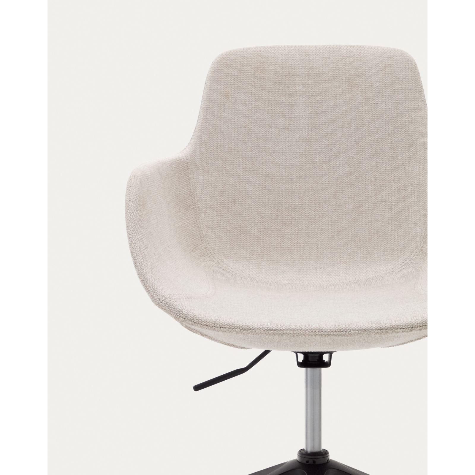 Bürodrehstuhl Tissiana Stoff beige Aluminium schwarz matt