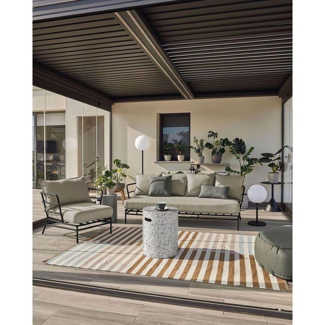 Jenell Outdoor Hocker aus Terrazzo weiss 35x35