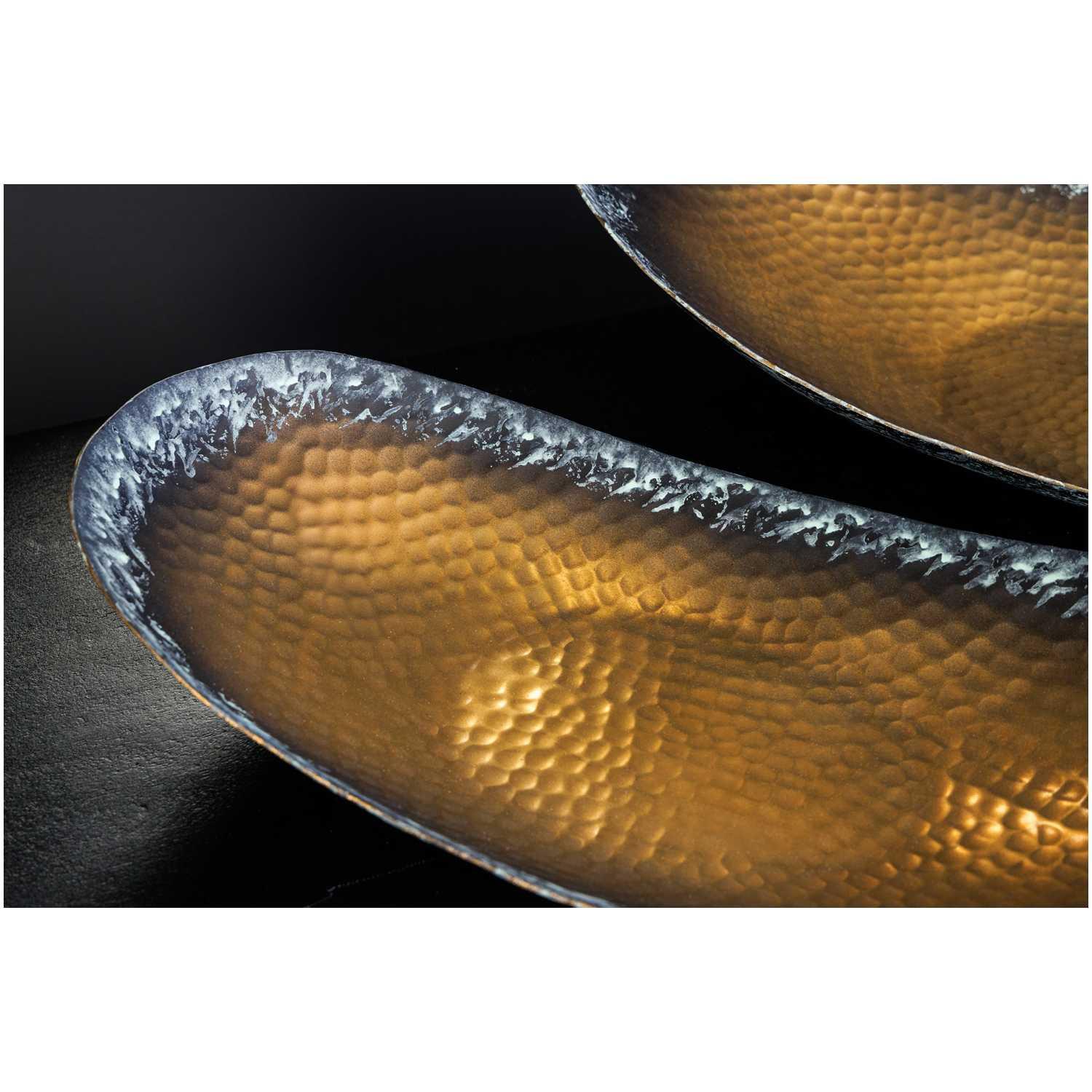 Deko Schale Bazzar Low Hammerschlag Patina Metall gold (2er-Set)