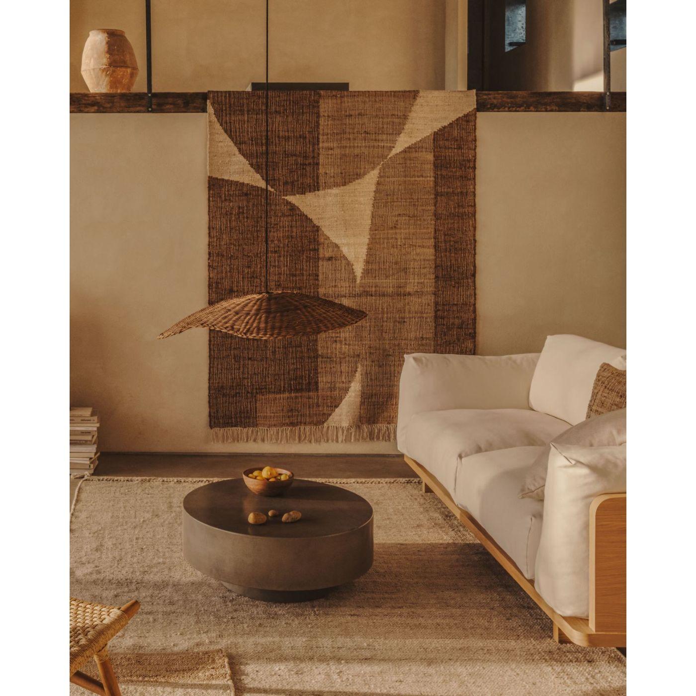 Bisbal Lampenschirm für Pendelleuchte aus Rattan mit natürlichem Finish Ø 80 cm
