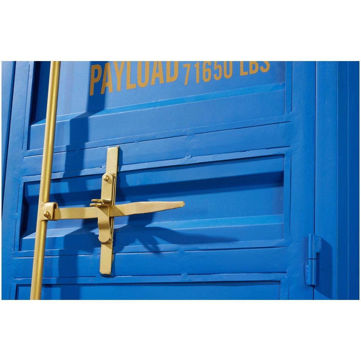 Barschrank Container Metall blau 76x180