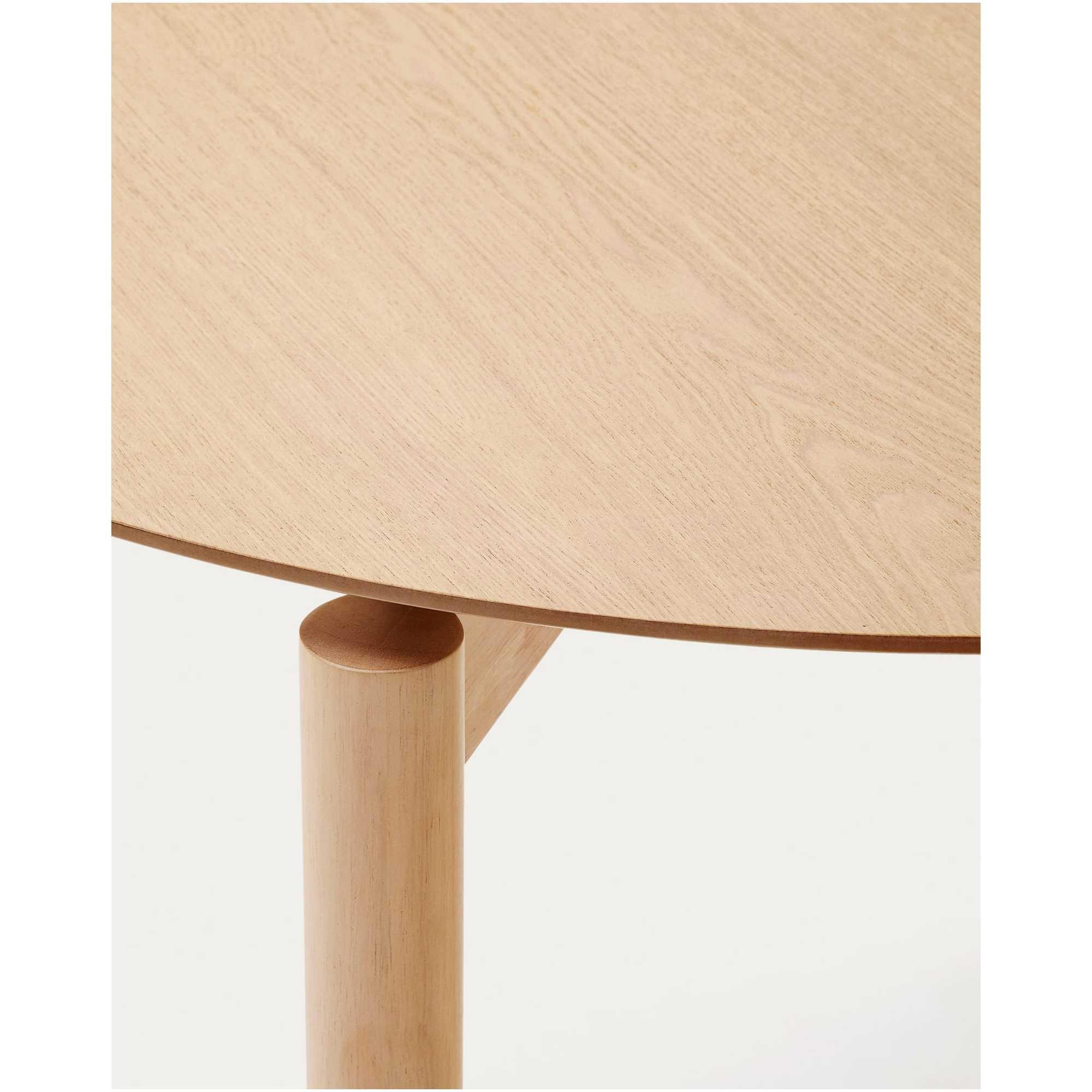 Esstisch Holztisch rund Indara Eschenholzfurnier und Kautschukholz natur 110x110