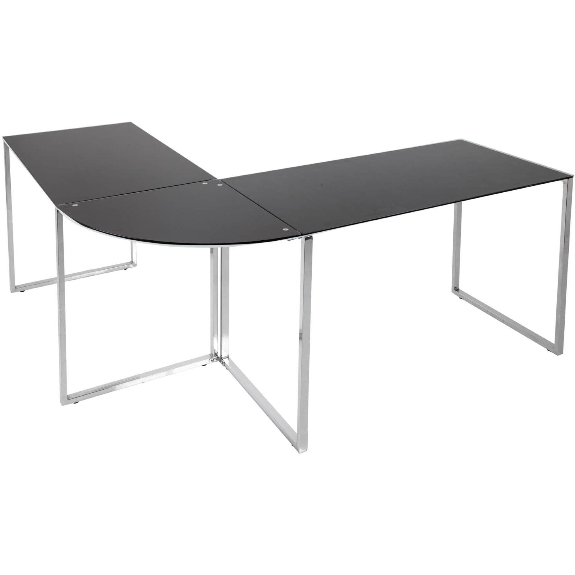 Eck-Schreibtisch New Office schwarz-chrom