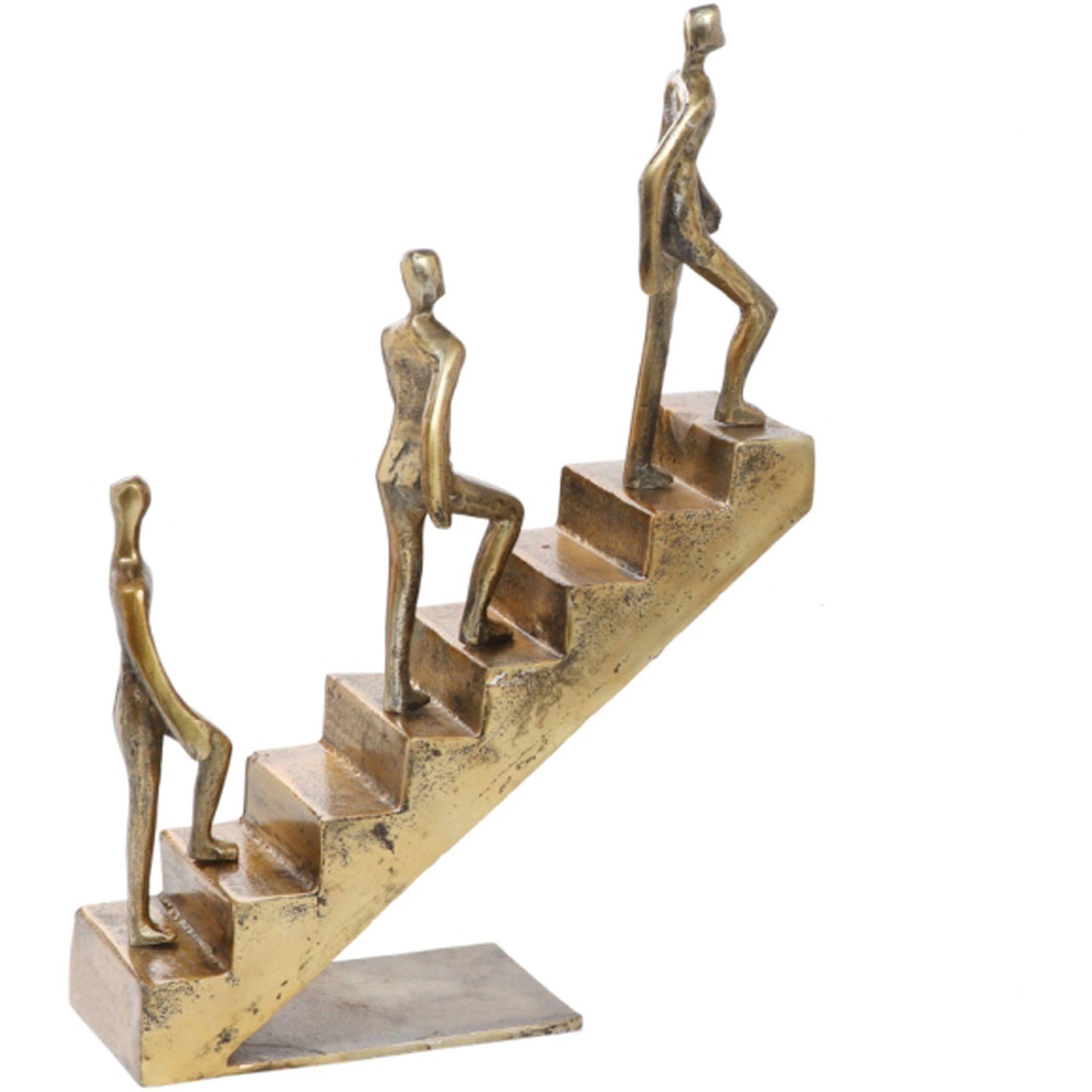 Deko Figur Buchstütze Treppe 3 antik-gold