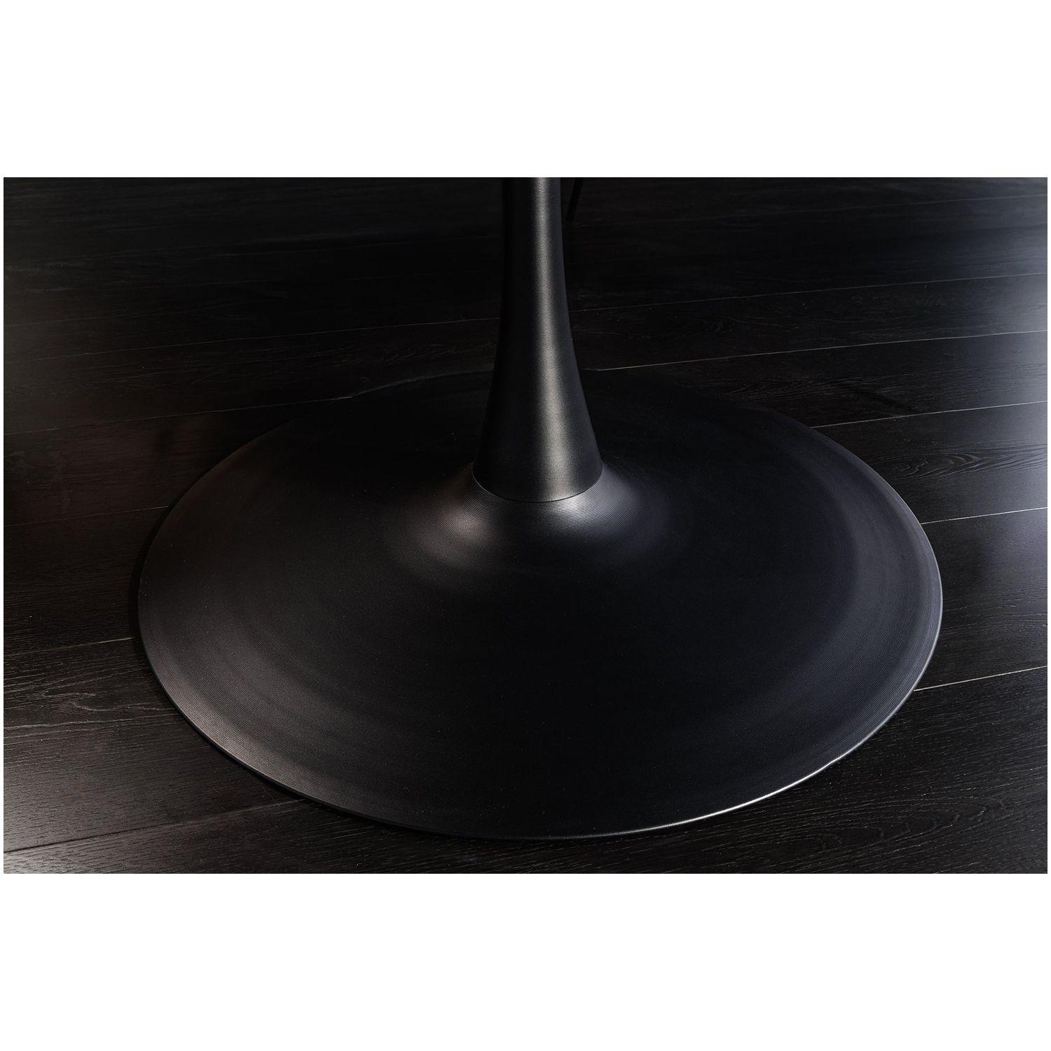 Esstisch Barcelona Studio Eichenholzfurnier natur Säulenfuss Metall schwarz 120x120