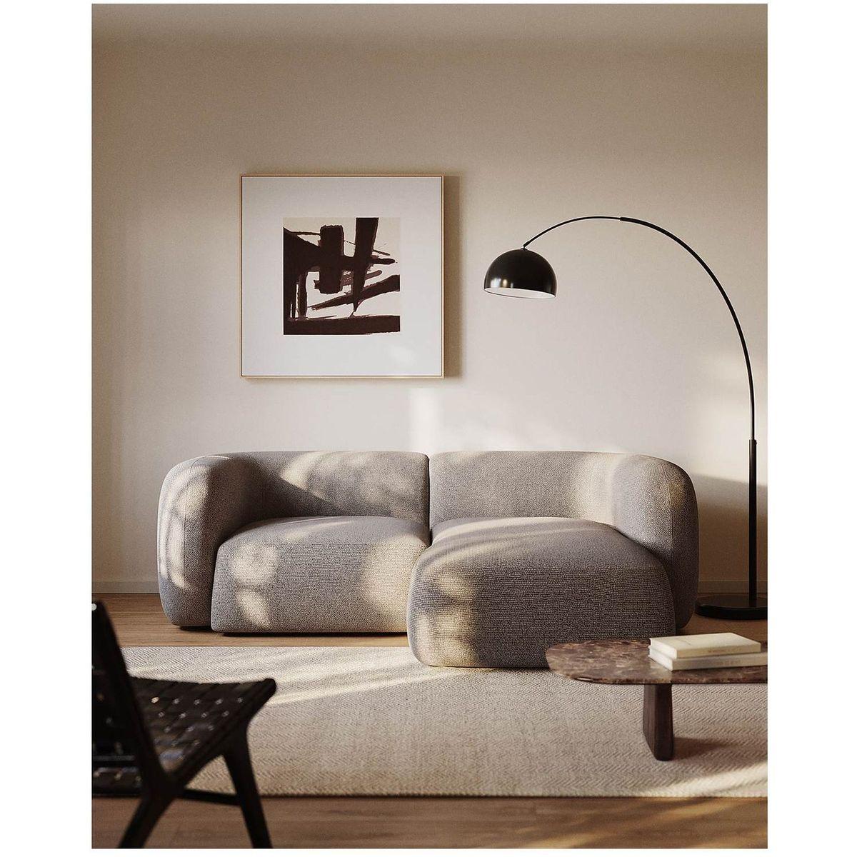 2-Sitzer-Modularsofa Martina mit Chenille und Chaiselongue rechts in Steinton 230 cm