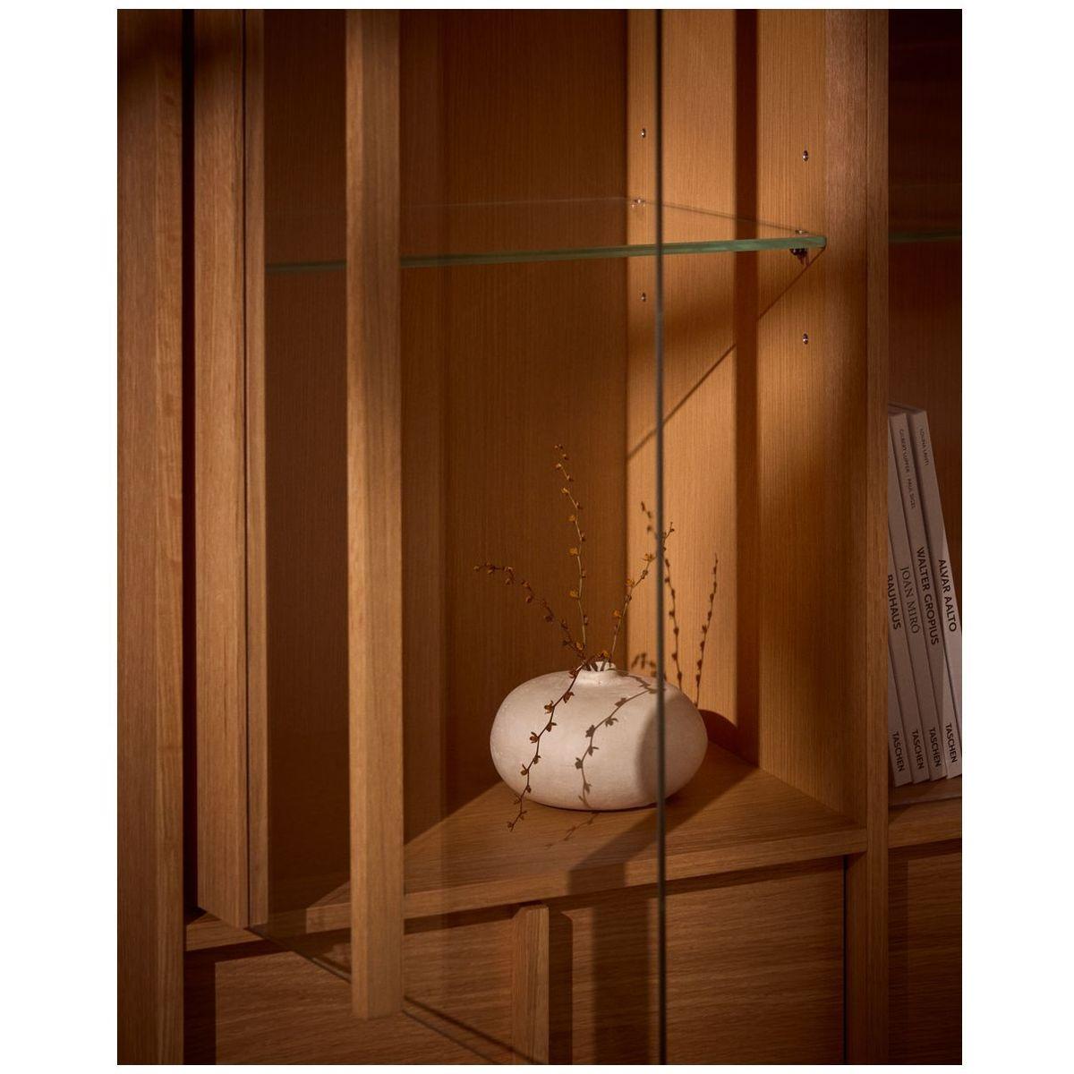 Vitrine Onix aus massivem Eichenholz und Eichenfurnier mit Naturton-Finish 100x170 FSC Mix Credit