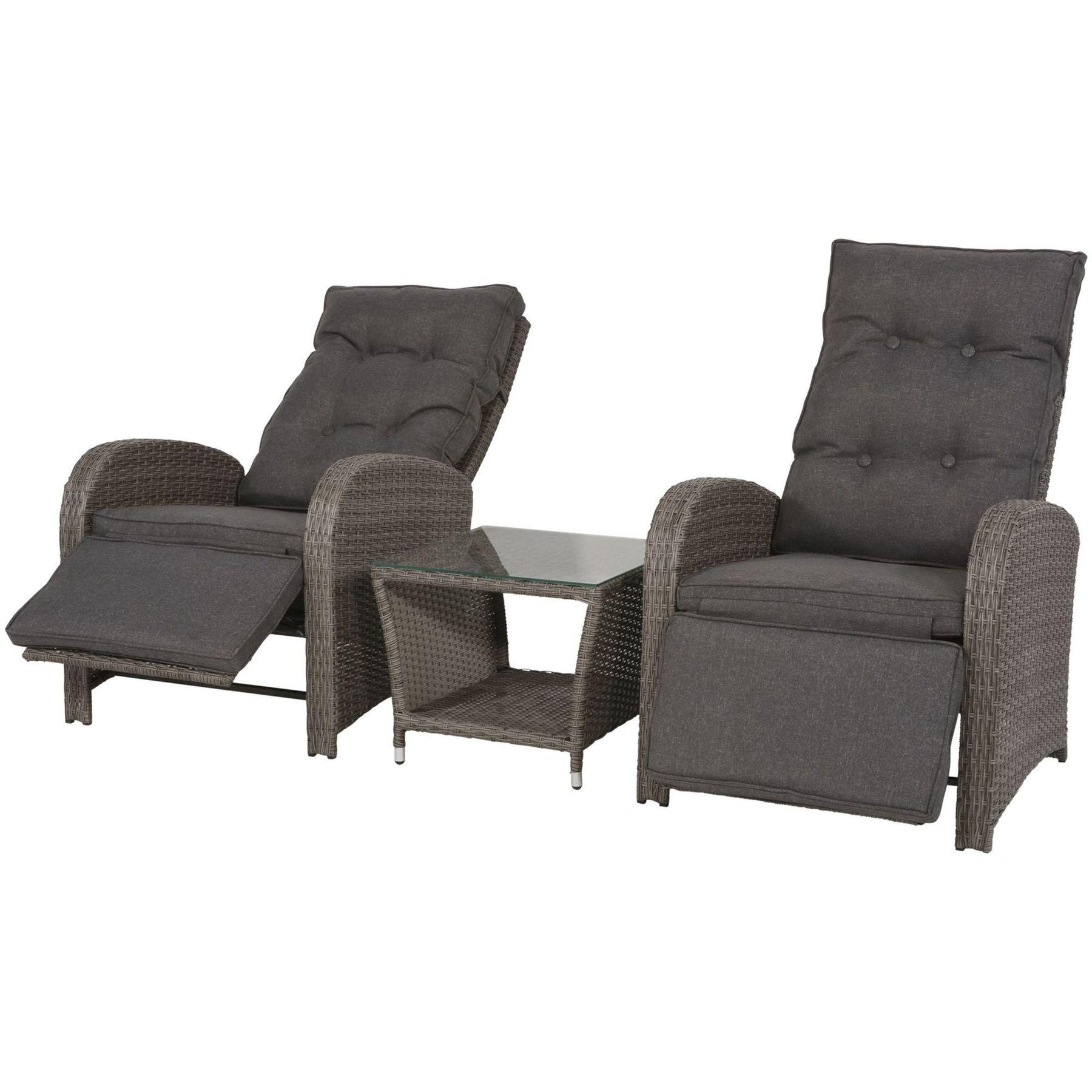 Poly Rattan Gartensessel Gruppe Melina (verstellbar)