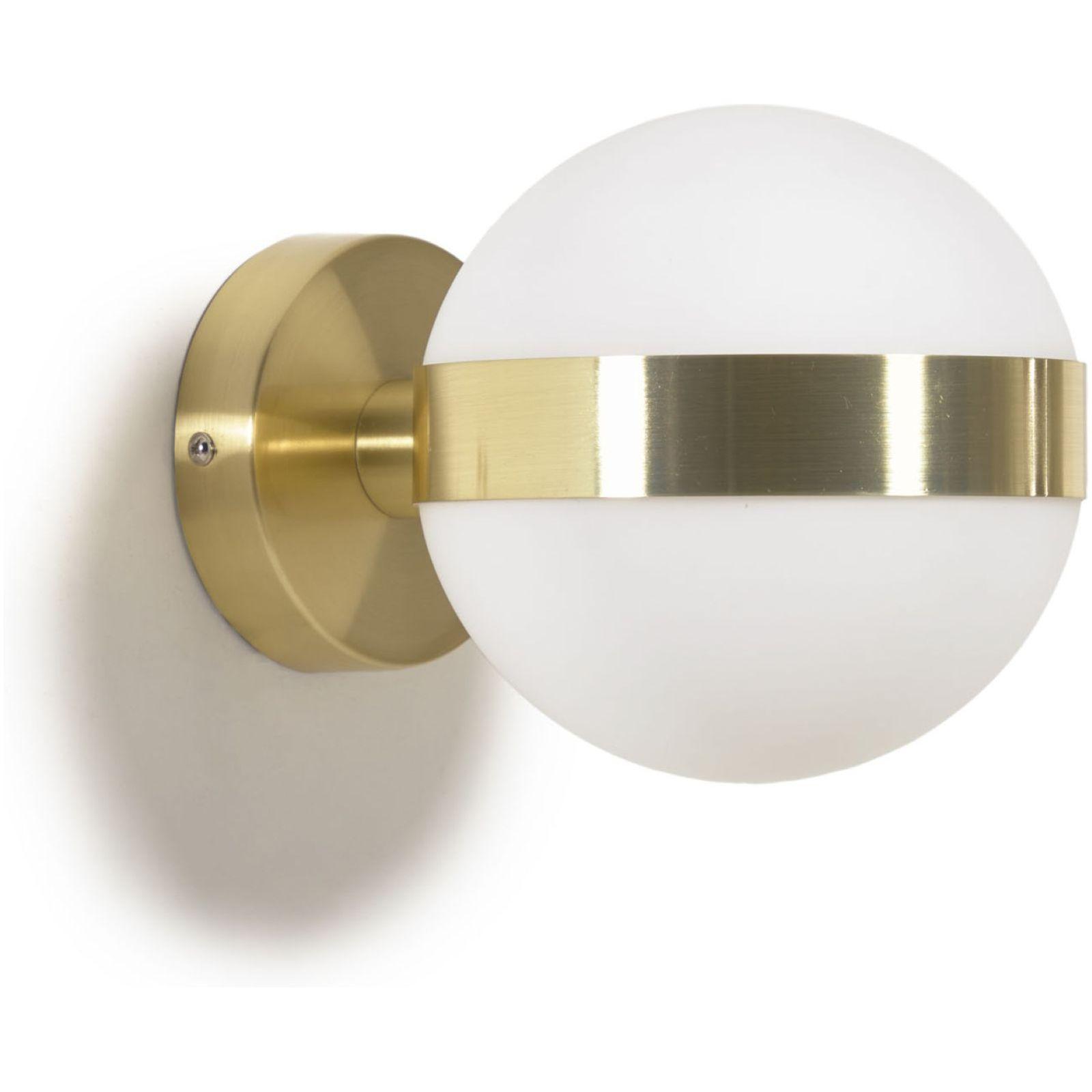 Wandleuchte Anasol Metall gold Glas weiss