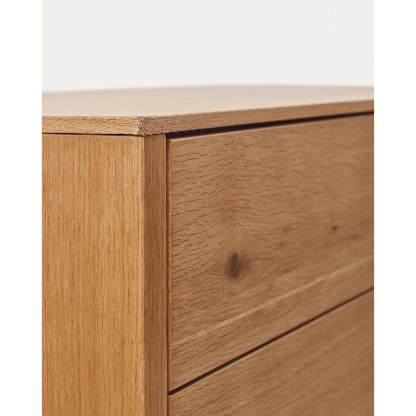 Highboard Alguema 2 Türen aus Eichenfurnier mit natürlichem Finish 100x163.5