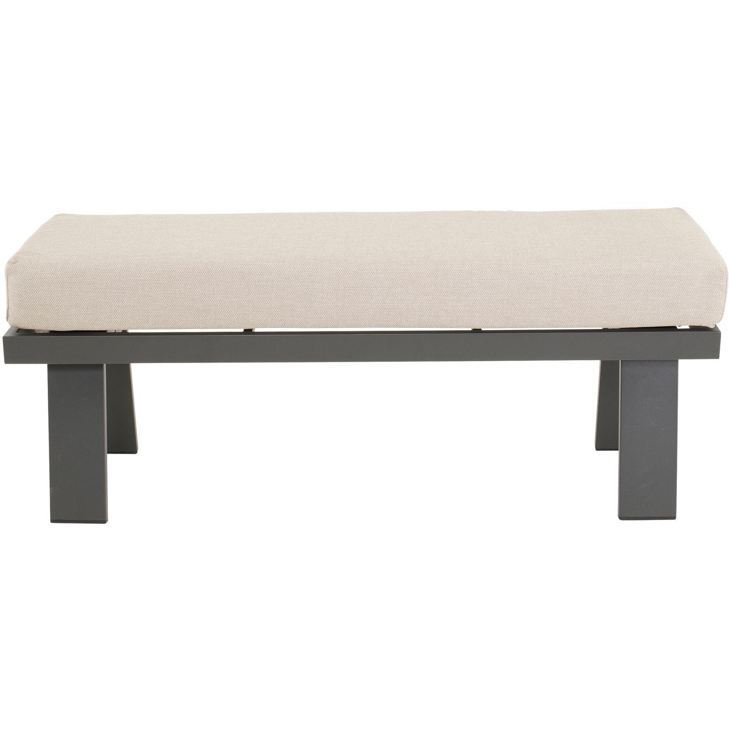 Gartenbank Esther Aluminium anthrazit Stoff beige 120