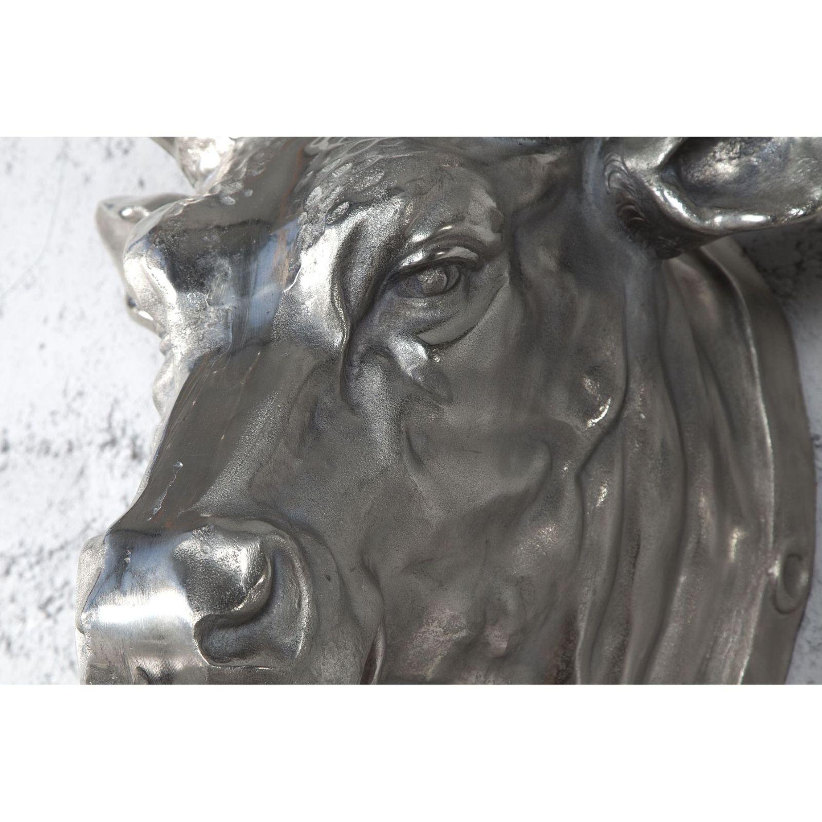 Wanddekoration Bull Schädel 65cm silber