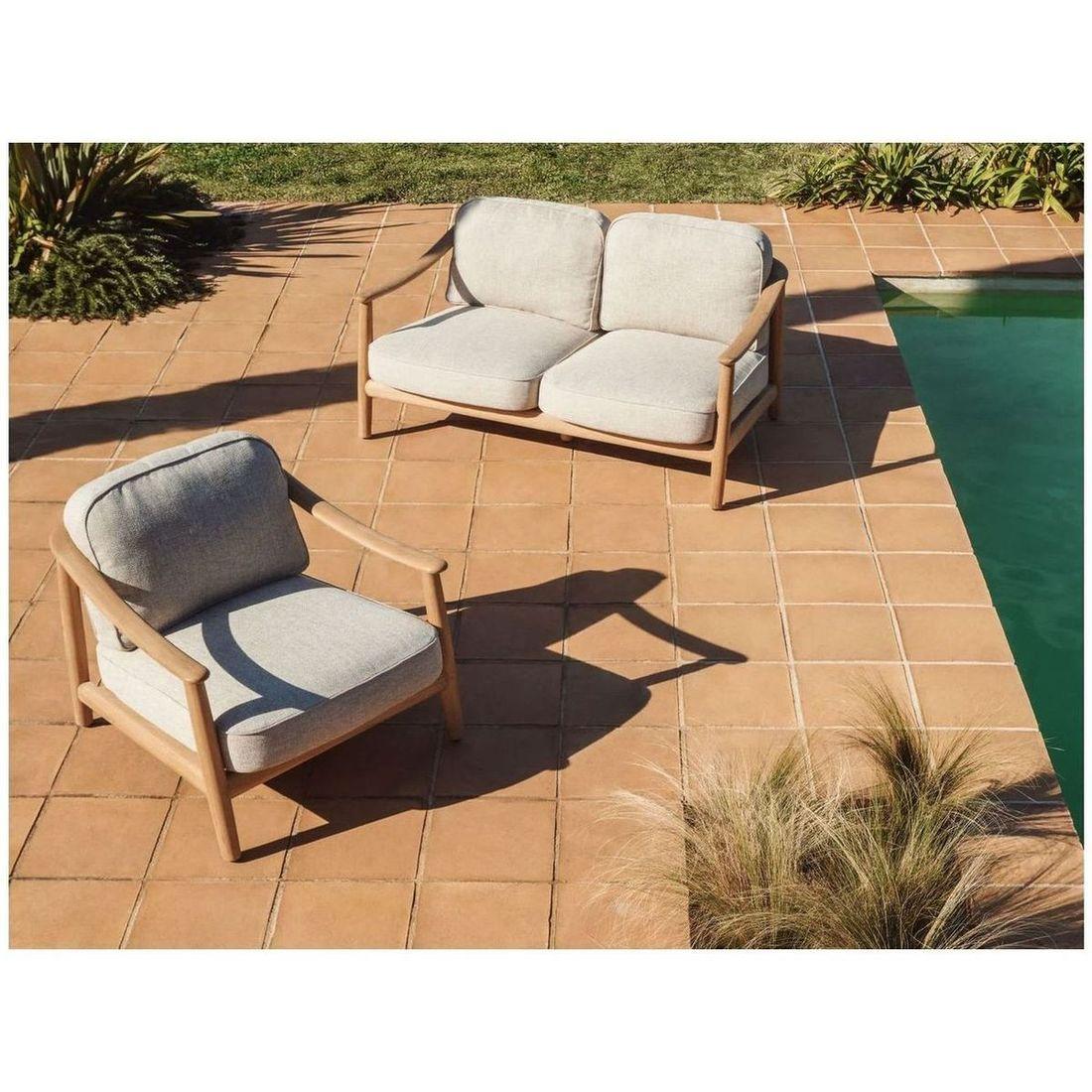 Gartensofa 2-Sitzer Outdoor Elunda Teakholz massiv 149 FSC 100%