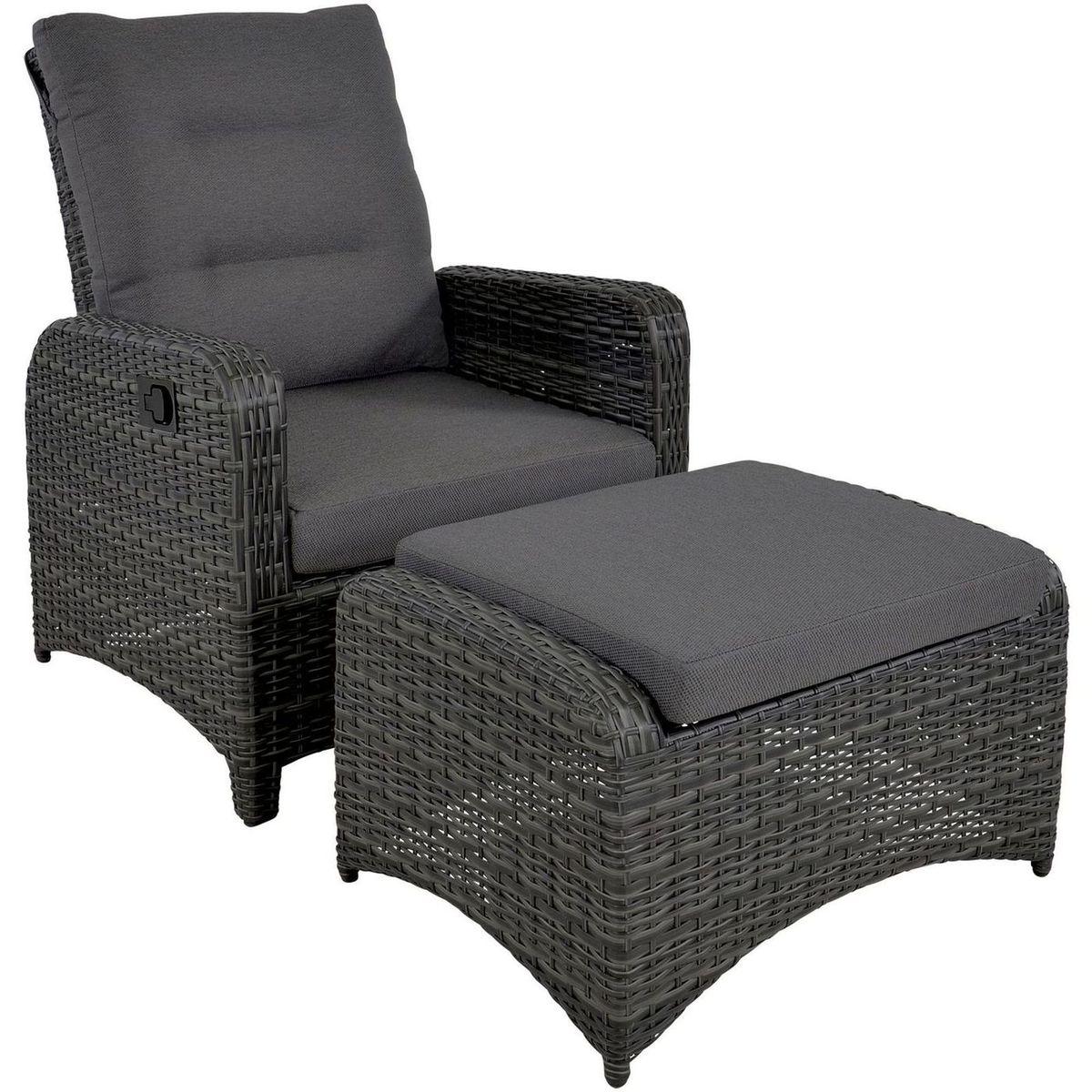 Garten Loungesessel verstellbar Poly Rattan Nino (mit Funktion)