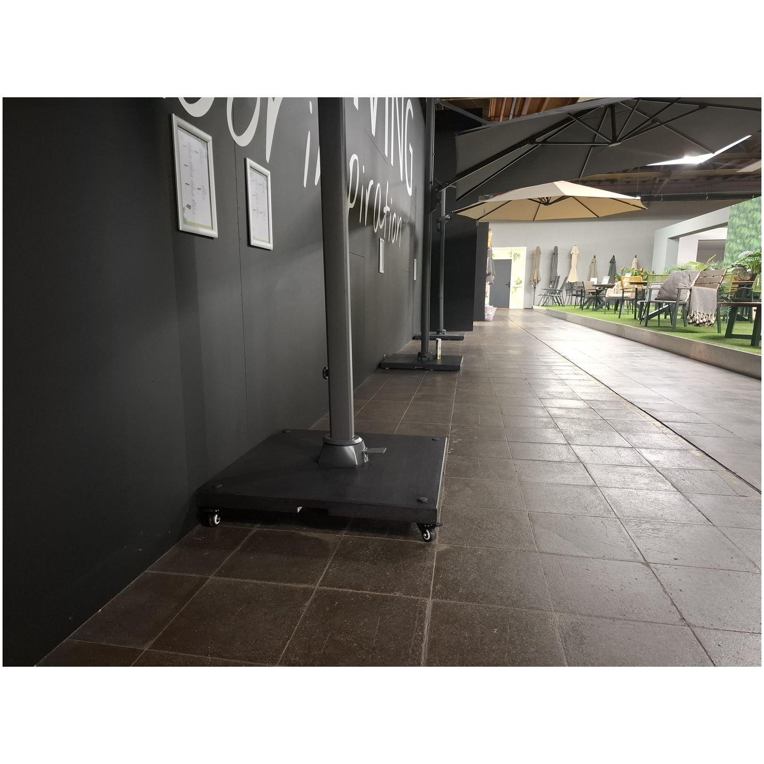 Freiarmschirm Ampelschirm quadratisch Virgo Up taupe 3x3