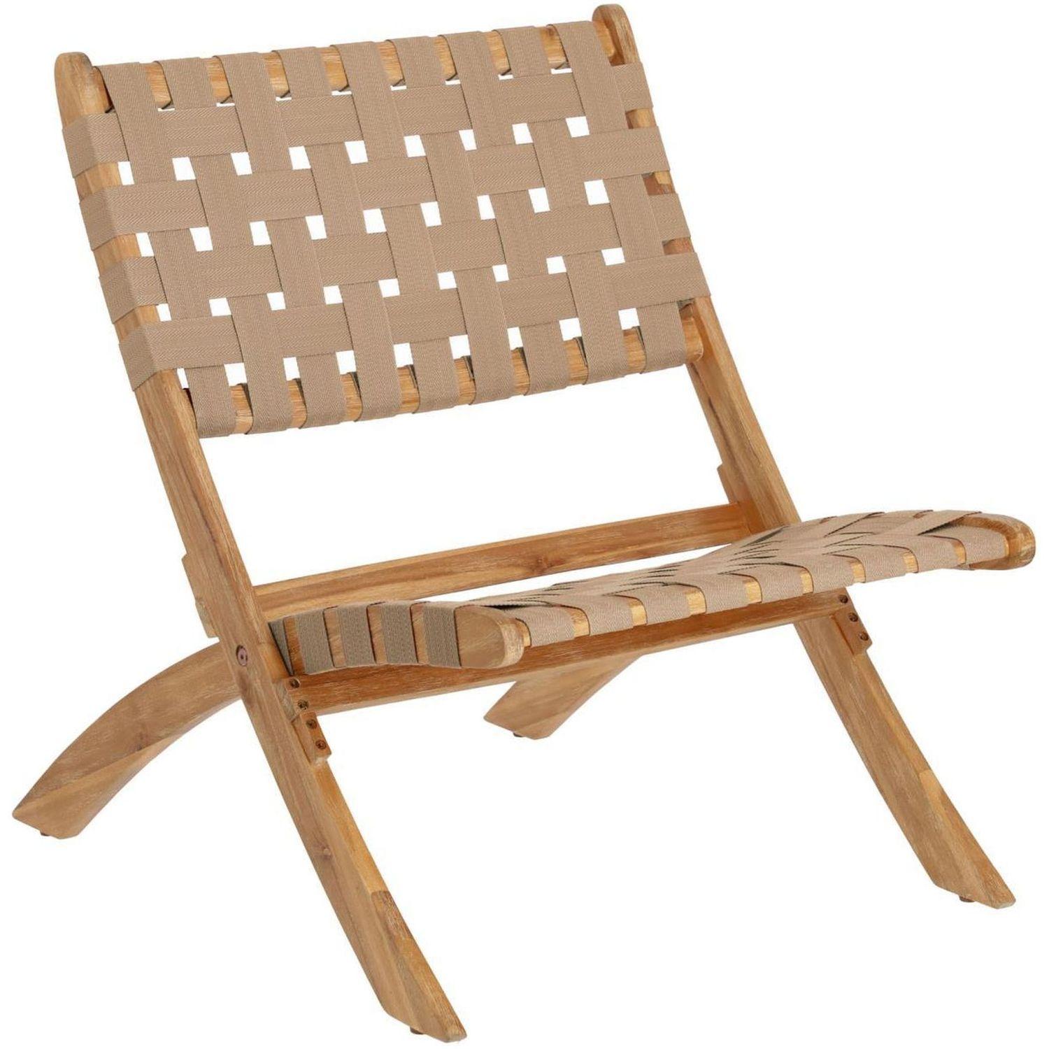 Gartensessel Klappstuhl Klappsessel Chabeli Akazienholz FSC Seil beige