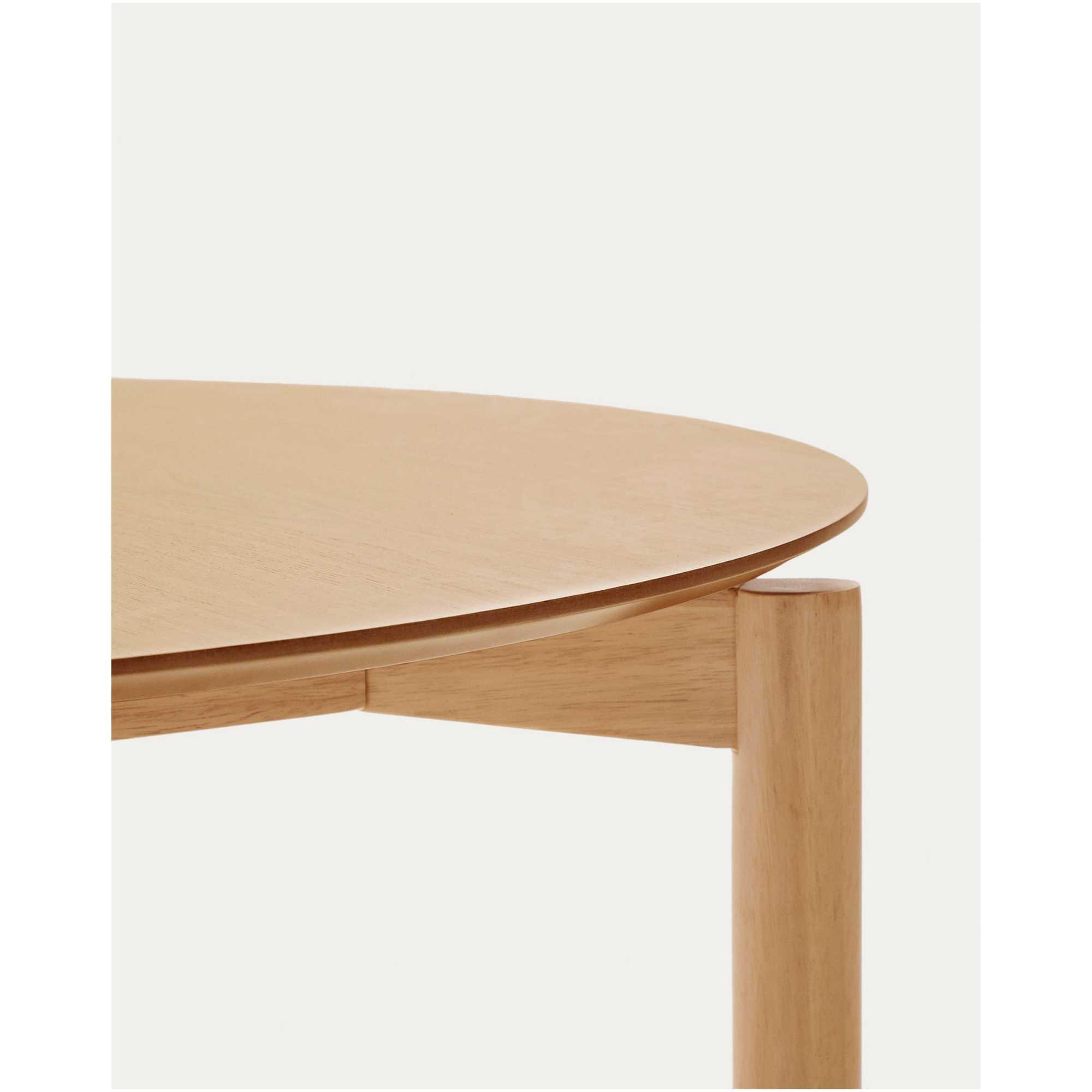 Esstisch Holztisch rund Indara Eschenholzfurnier und Kautschukholz natur 110x110
