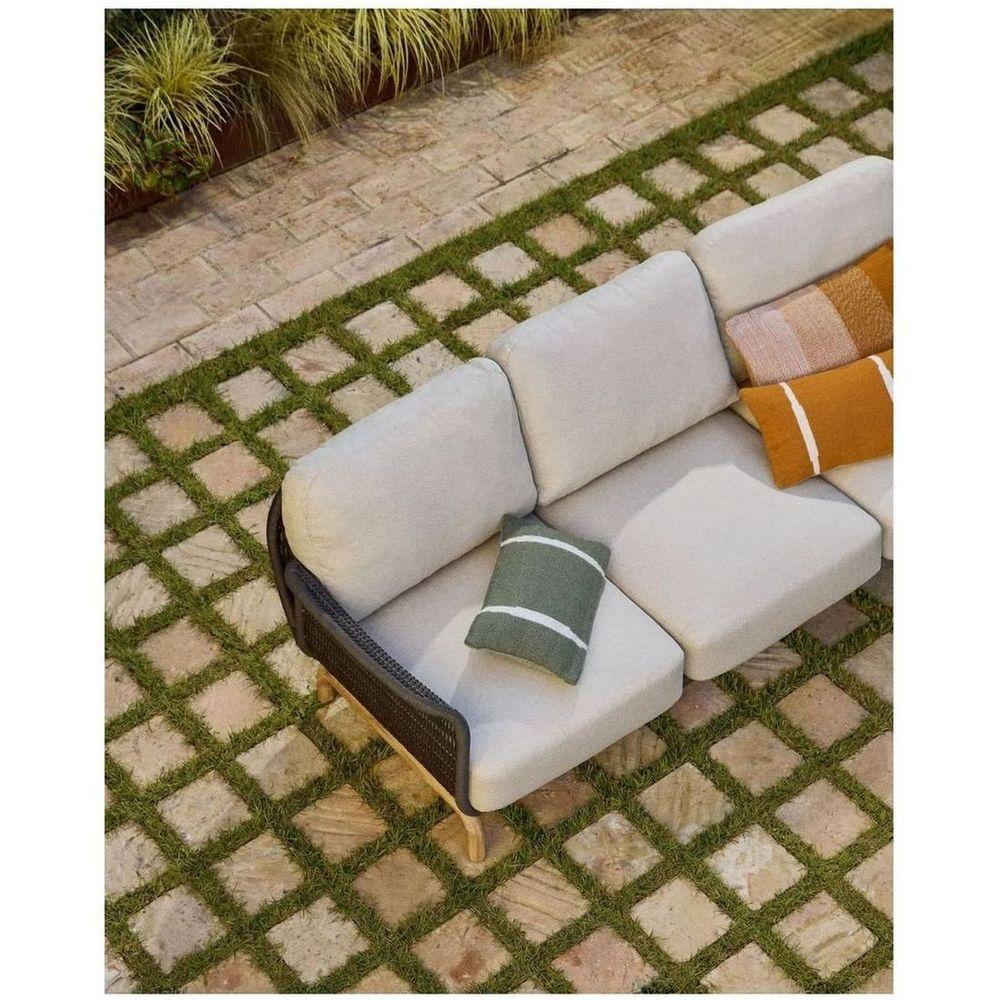 Gartensofa 3-Sitzer Alipa Akazienholz massiv Seil dunkelgrau 235