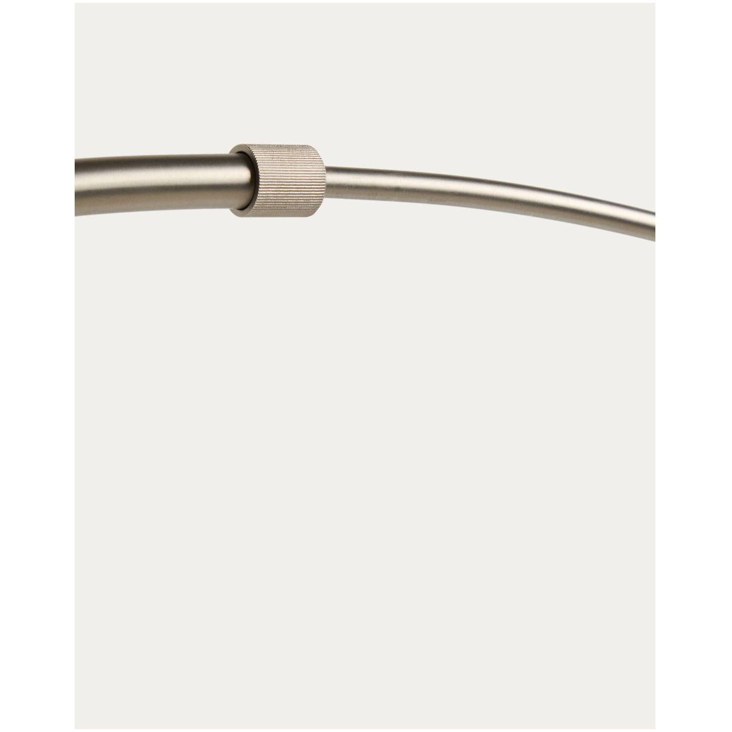 Bogenlampe Stehlampe Madali aus Stahl mit silbernem gebürstetem Finish und weissem Marmor