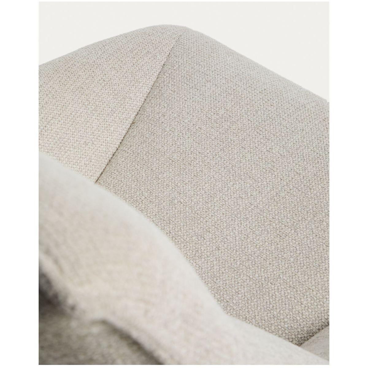 Drehsessel Dirala mit beiger Chenille und schwarz lackiertem Stahl FSC 100 %