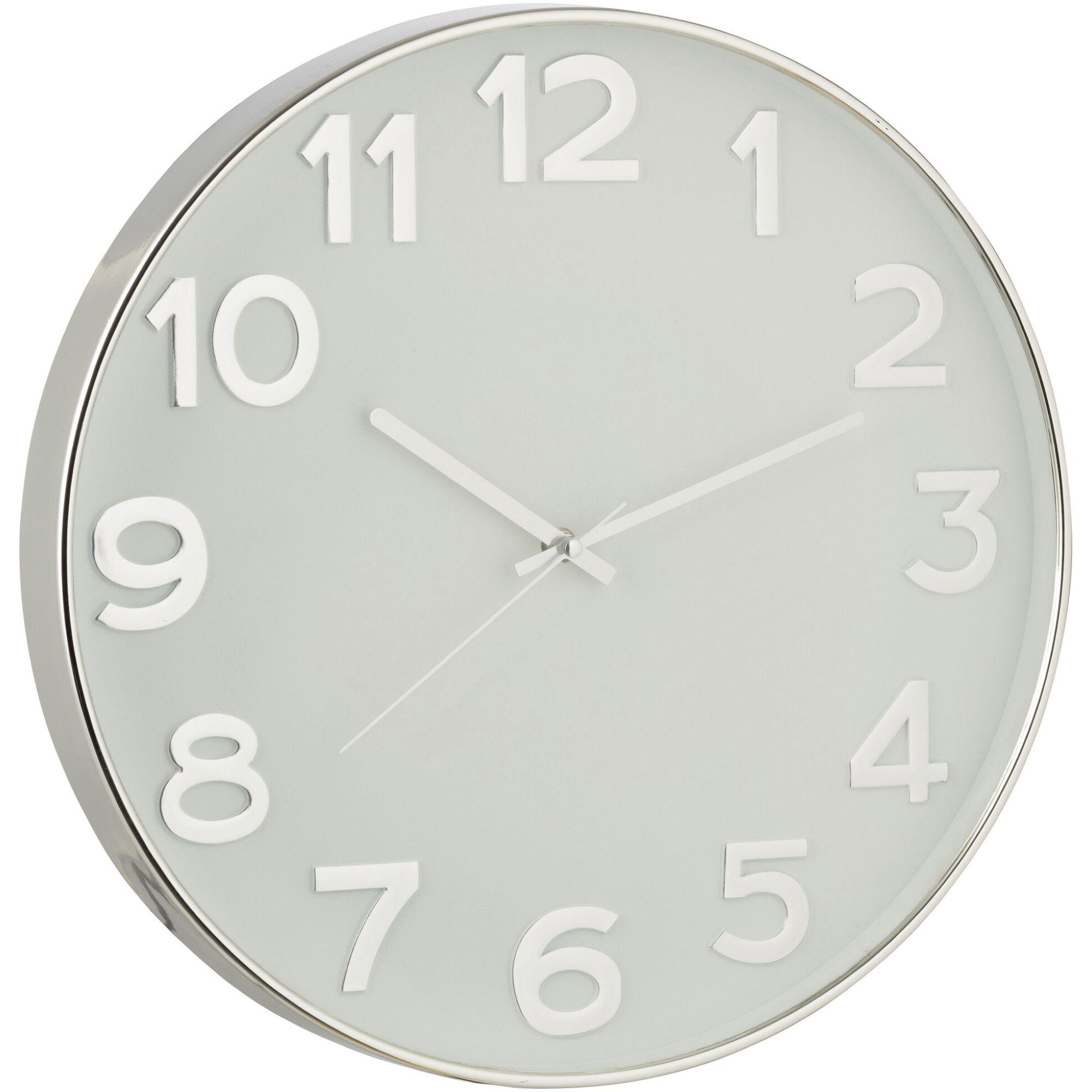 Wanduhr rund Arabische Ziffer silber 39x39