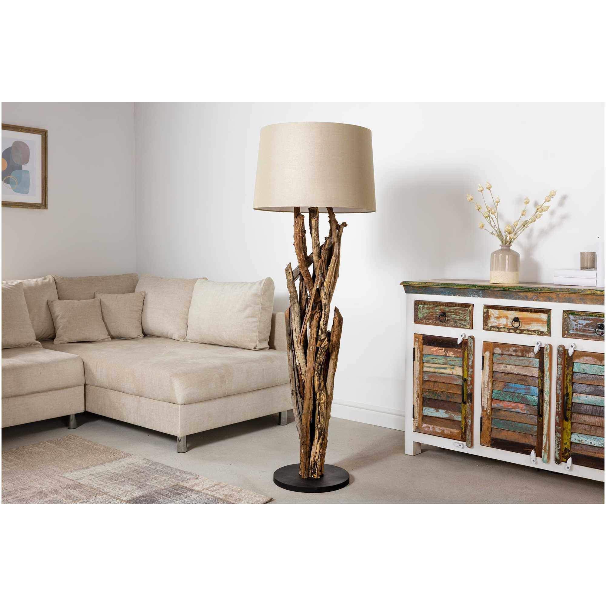 Stehlampe Äste Teakholz Unikat H150 (ohne Lampenschirm)