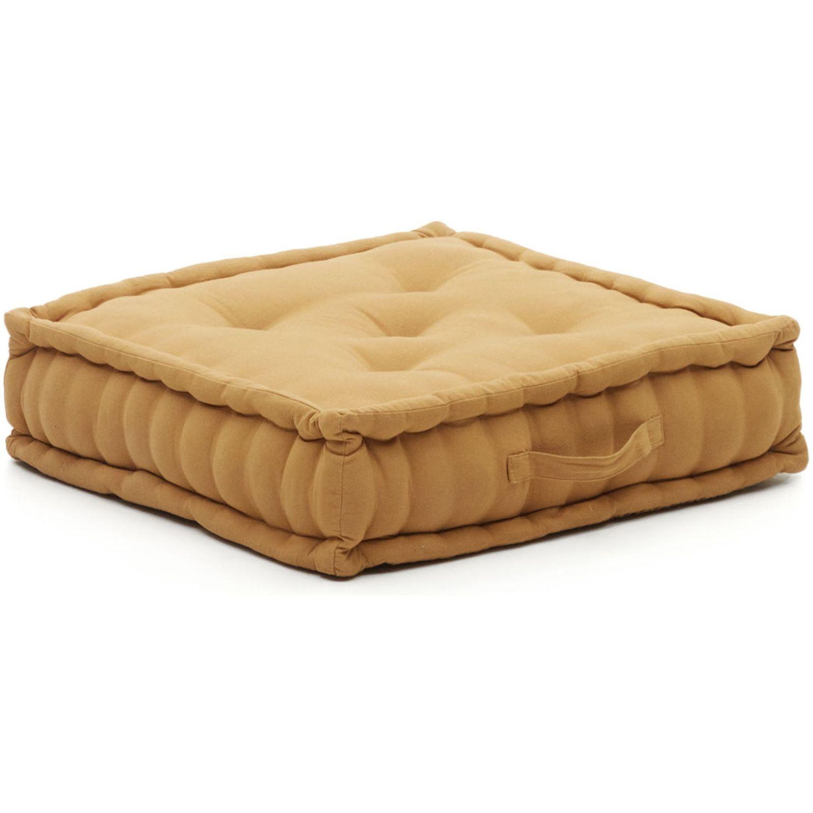 Bodenkissen Besalu 100% Baumwolle senfgelb 60x60