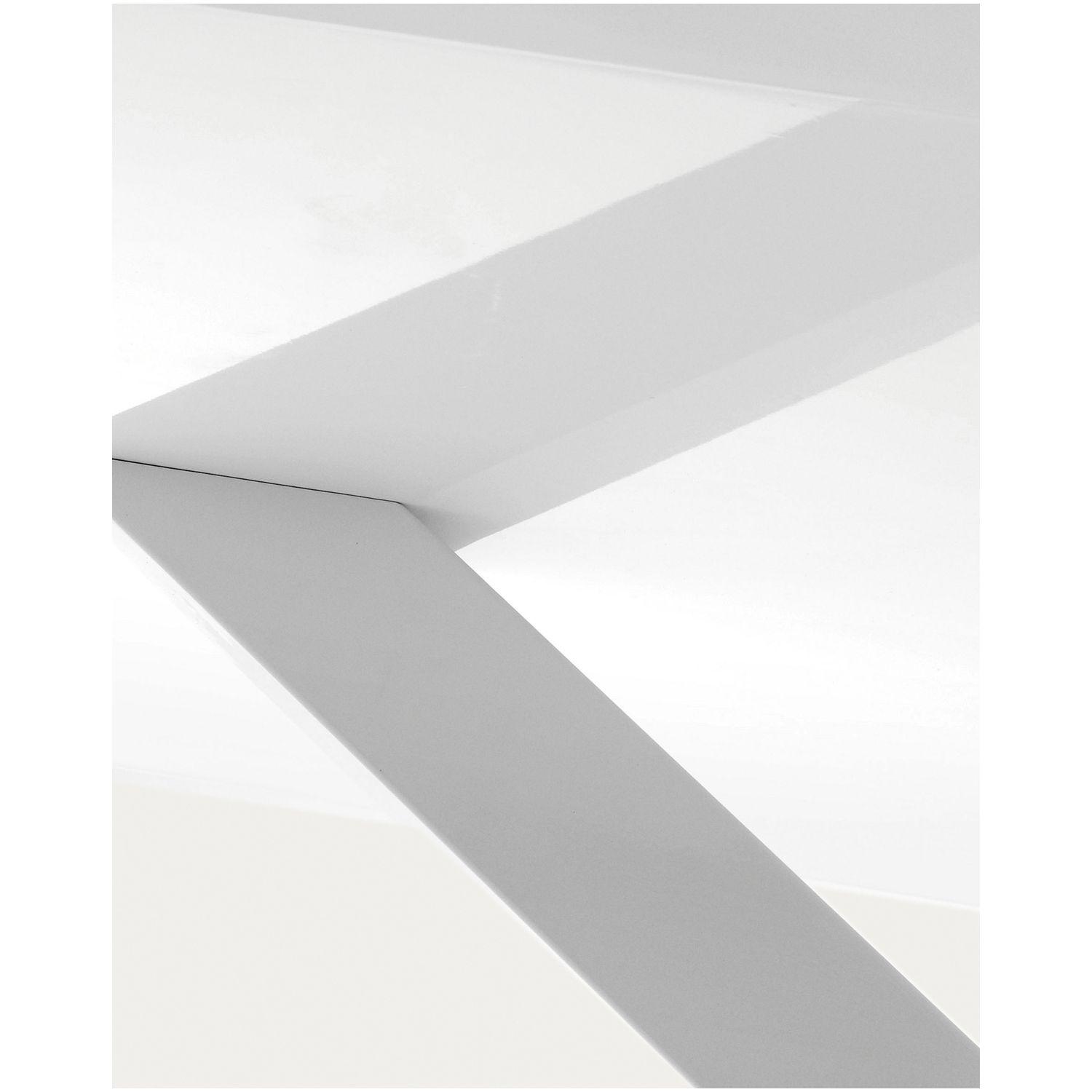 Argo Tisch 200 x 100 cm mit Melamin weiß und weißen Stahlbeinen