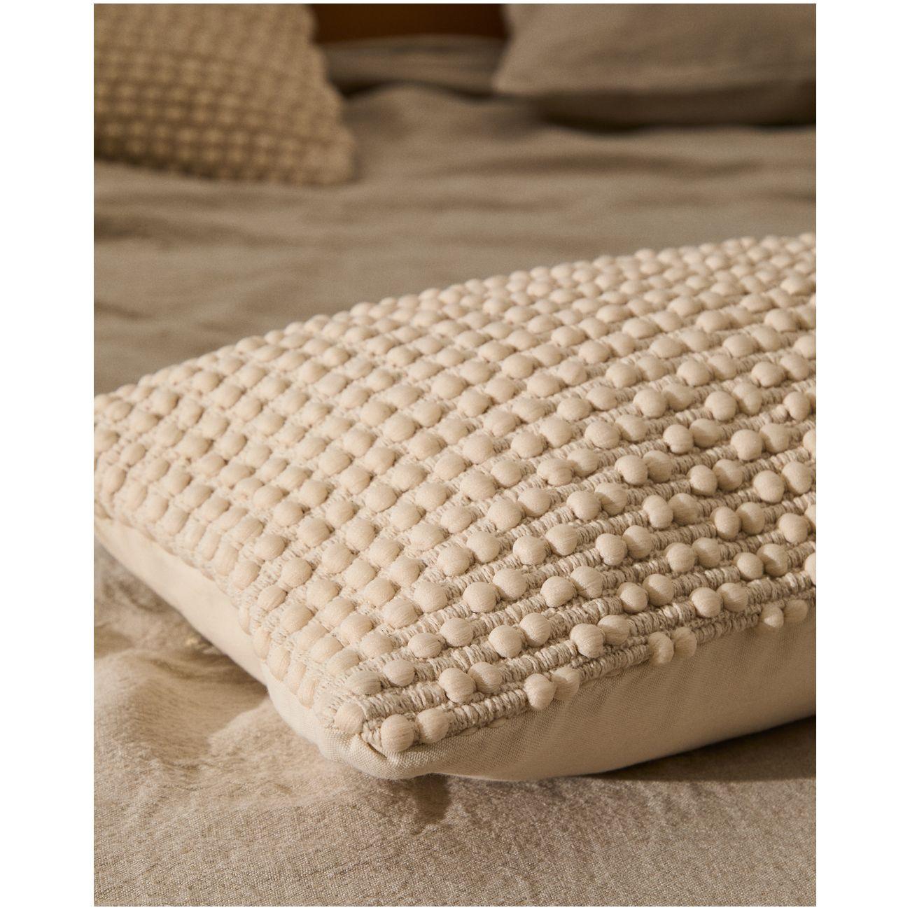 Kissenhülle Mascarell aus weisser Baumwolle und Polyester 40x60