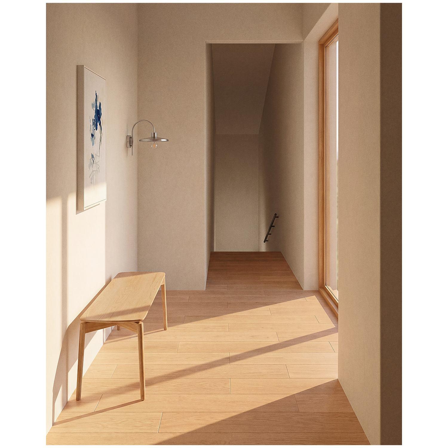 Bank Evera aus Eichenfurnier mit naturfarbenem Finish 122 cm