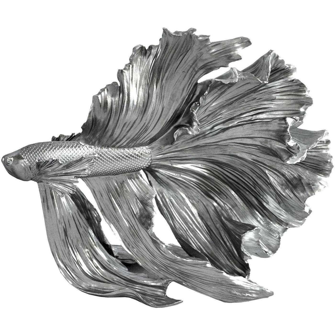 Deko Fisch Crowntail silber 32