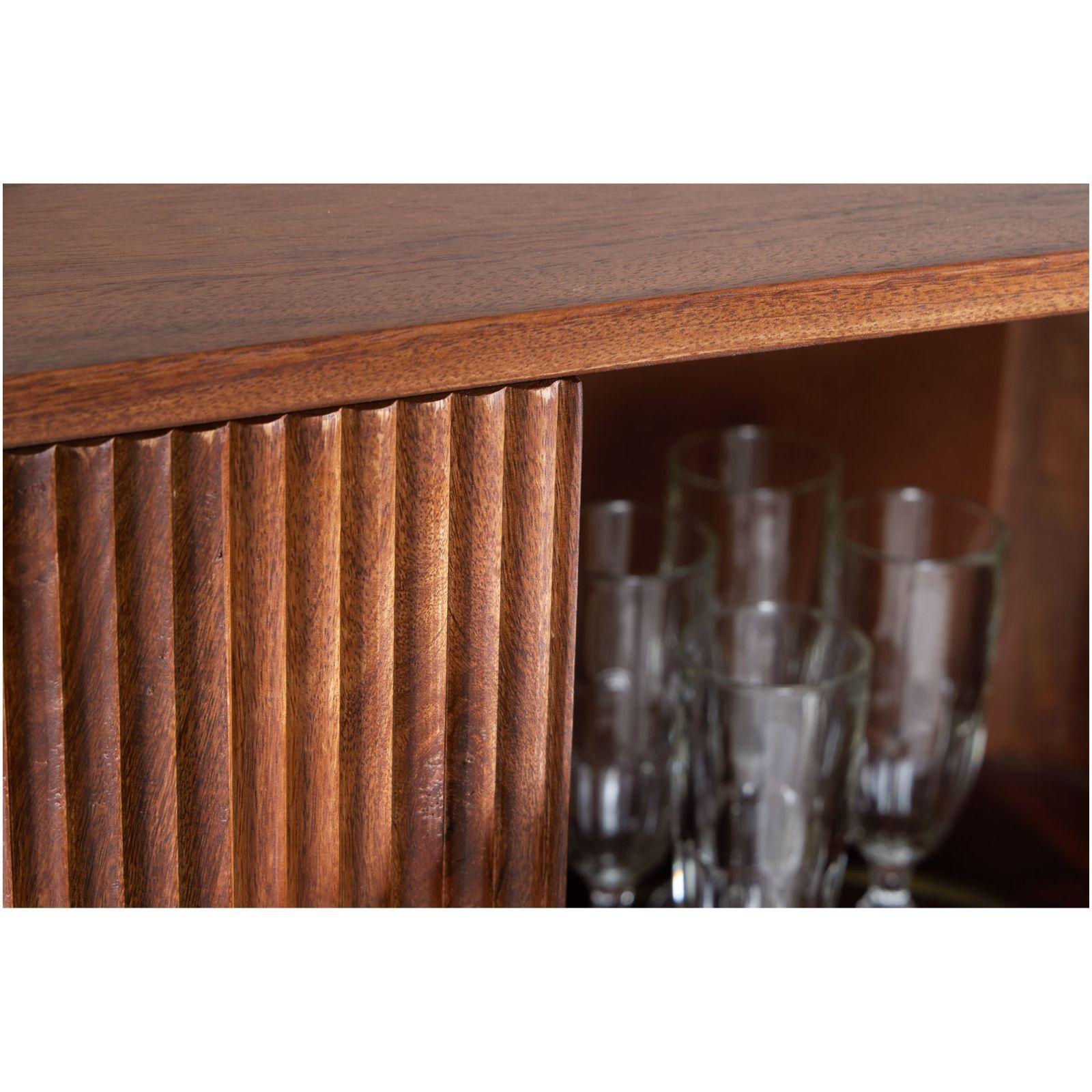Hochkommode abgerundet Cazeno Gold Mangoholz braun 80x125