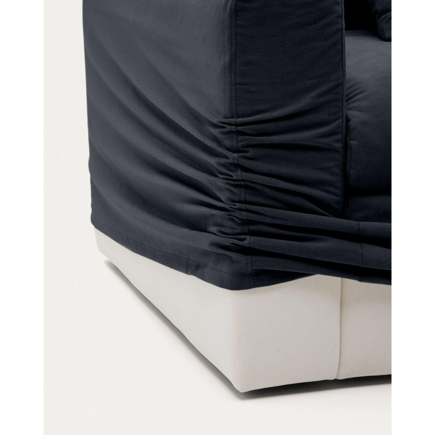 Bezug für Nora Loveseat Sessel aus Leinen und Baumwolle anthrazitgrau