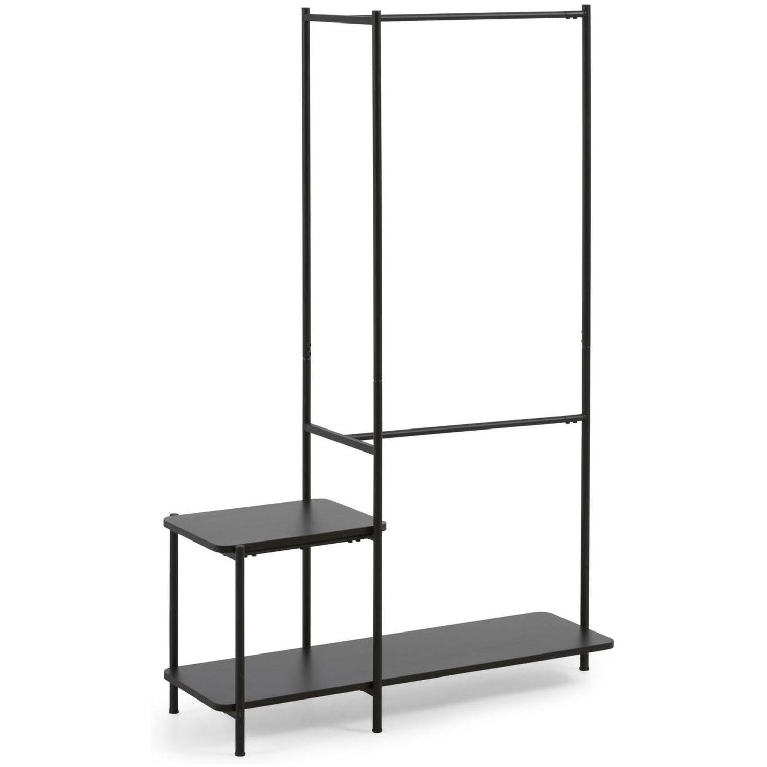 Wand-Kleiderständer Regal Gina Melaminplatte und Metallbeine 100x150