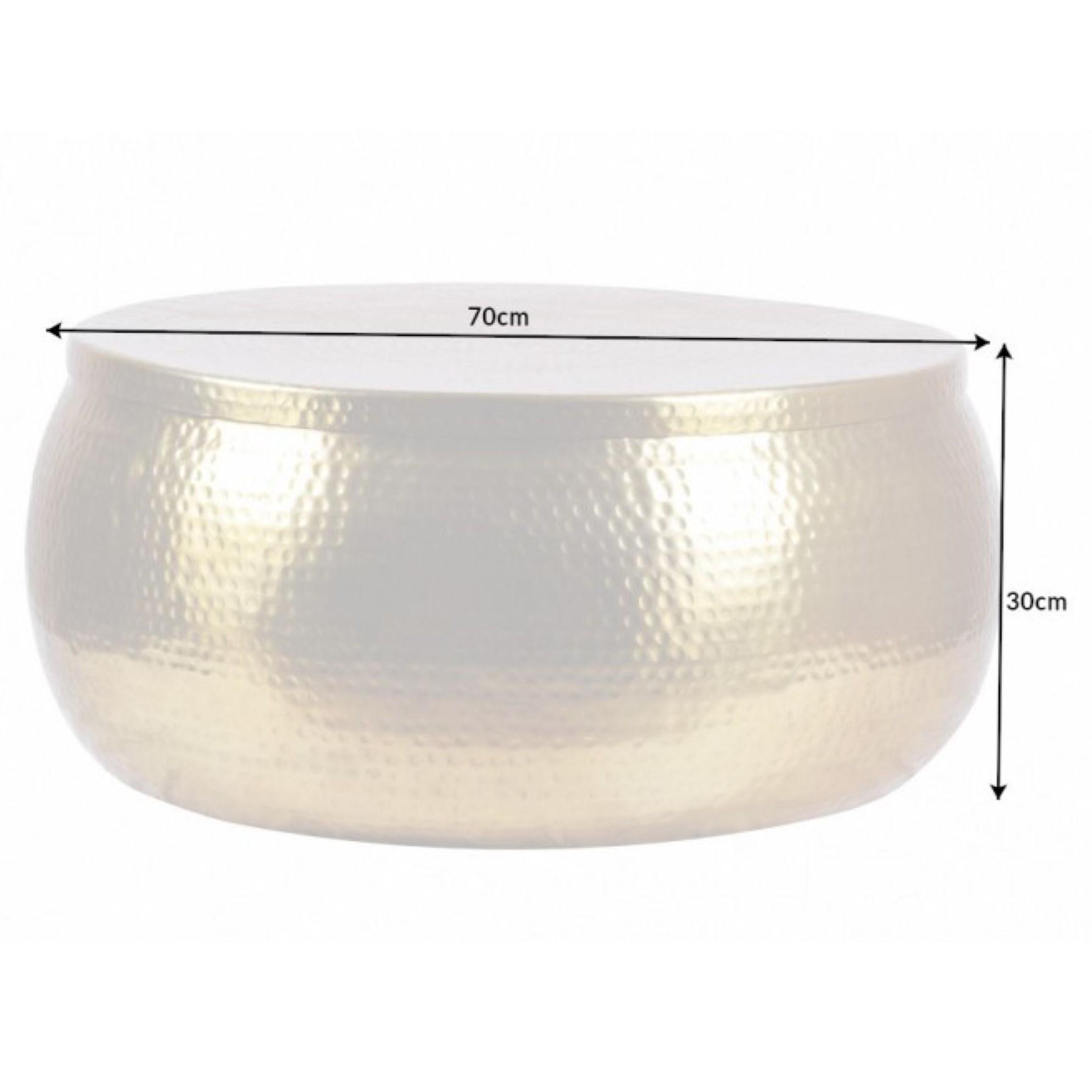 Couchtisch rund Bazzar Storage 70x70 Aluminium gold