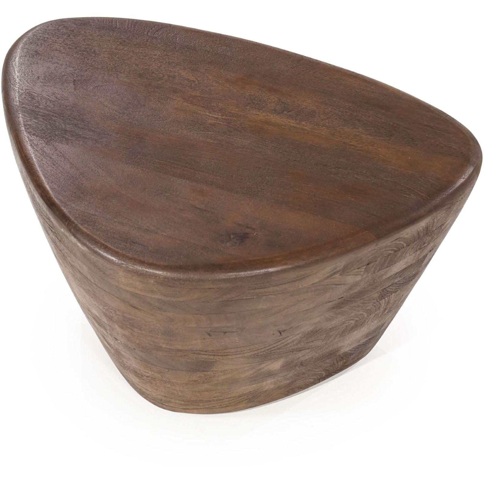 Beistelltisch abgerundet Nina Mangoholz braun 70x53