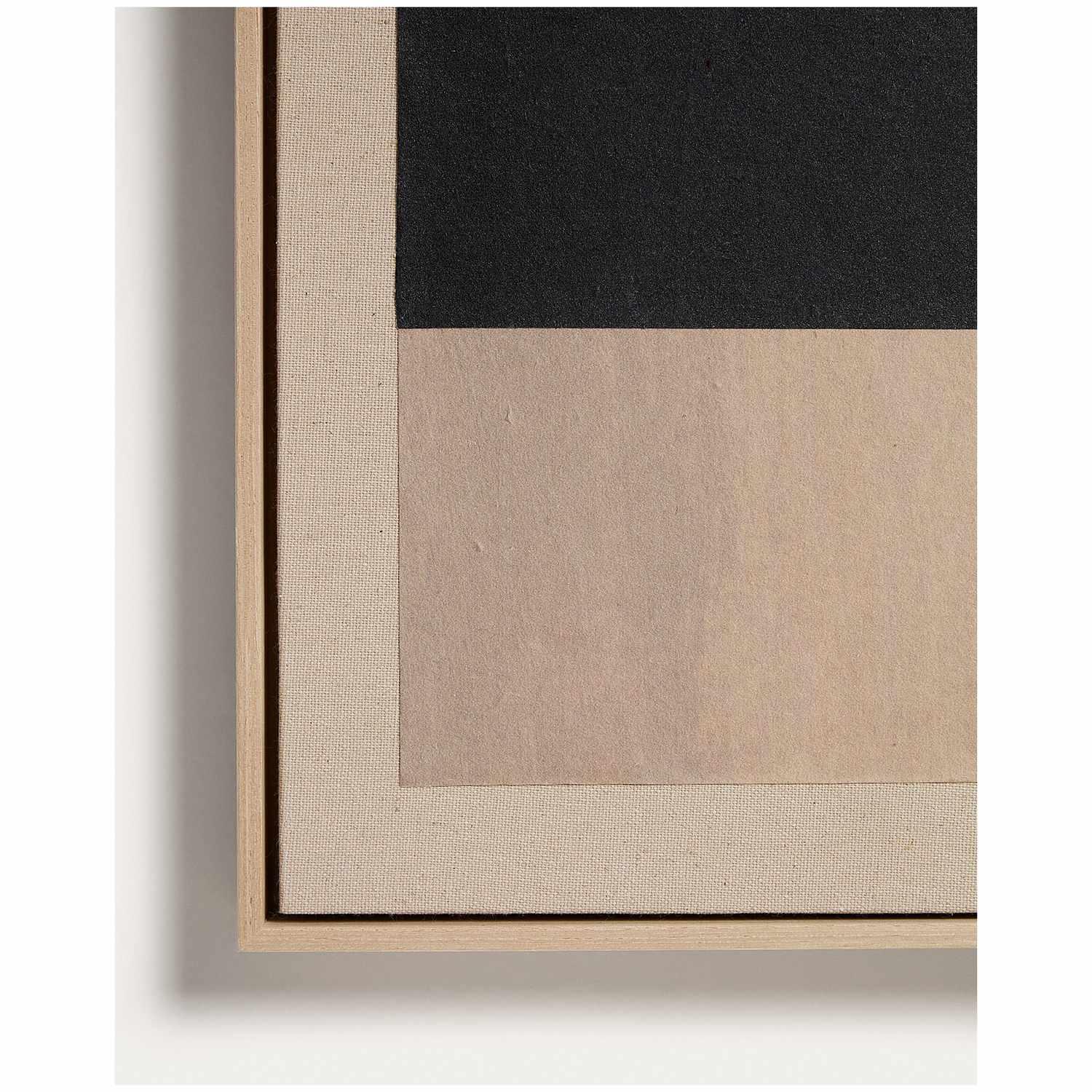 Abstraktes Bild Varo aus Papier und Leinen in Beigetönen 50 x 70 cm